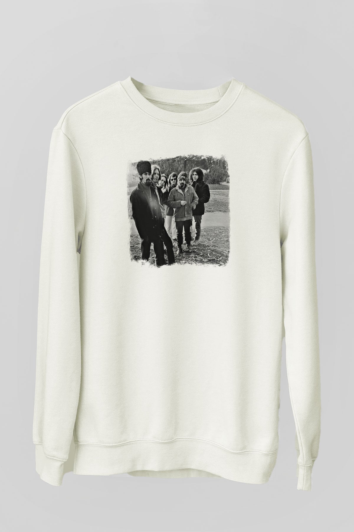 Grateful Dead Baskılı Unisex Beyaz Sweatshirt
