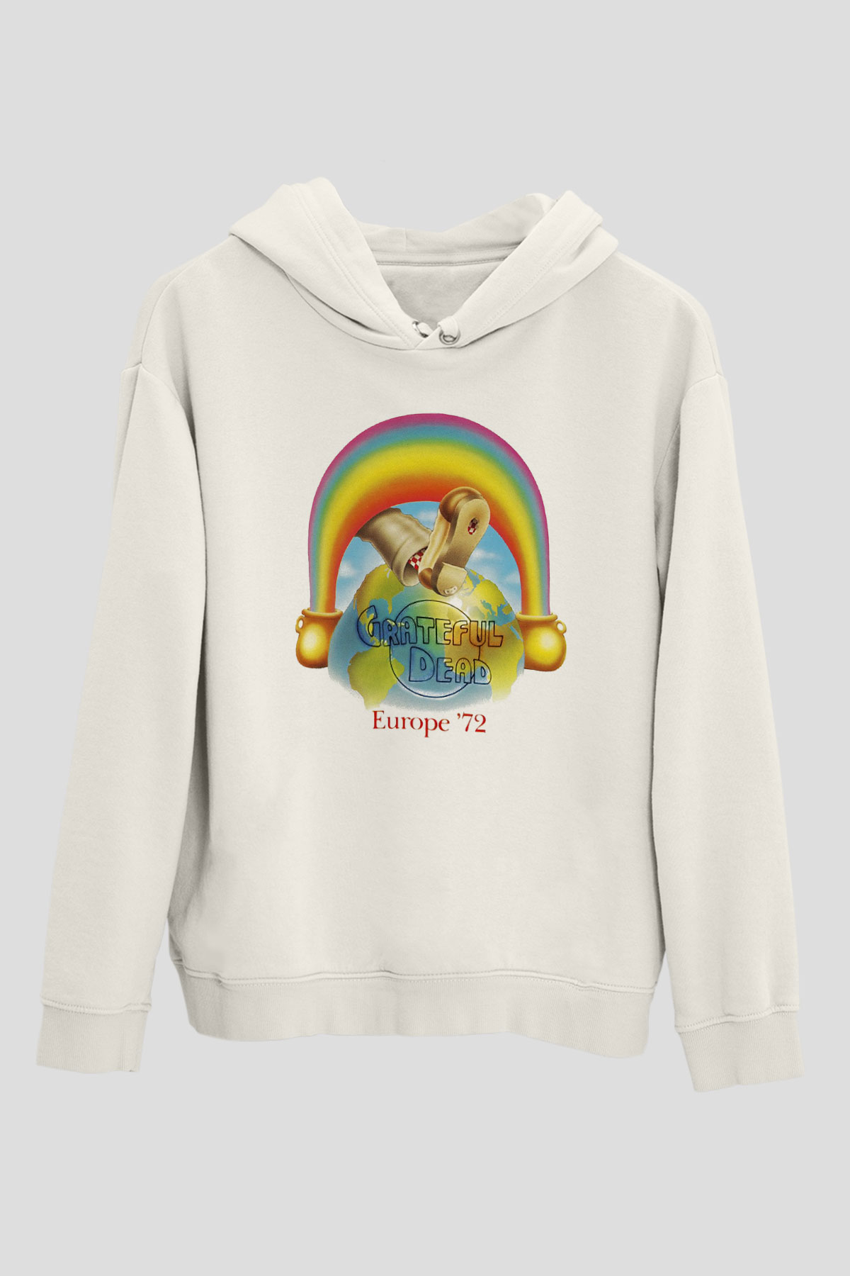 Grateful Dead Beyaz Unisex Kapşonlu Sweatshirt