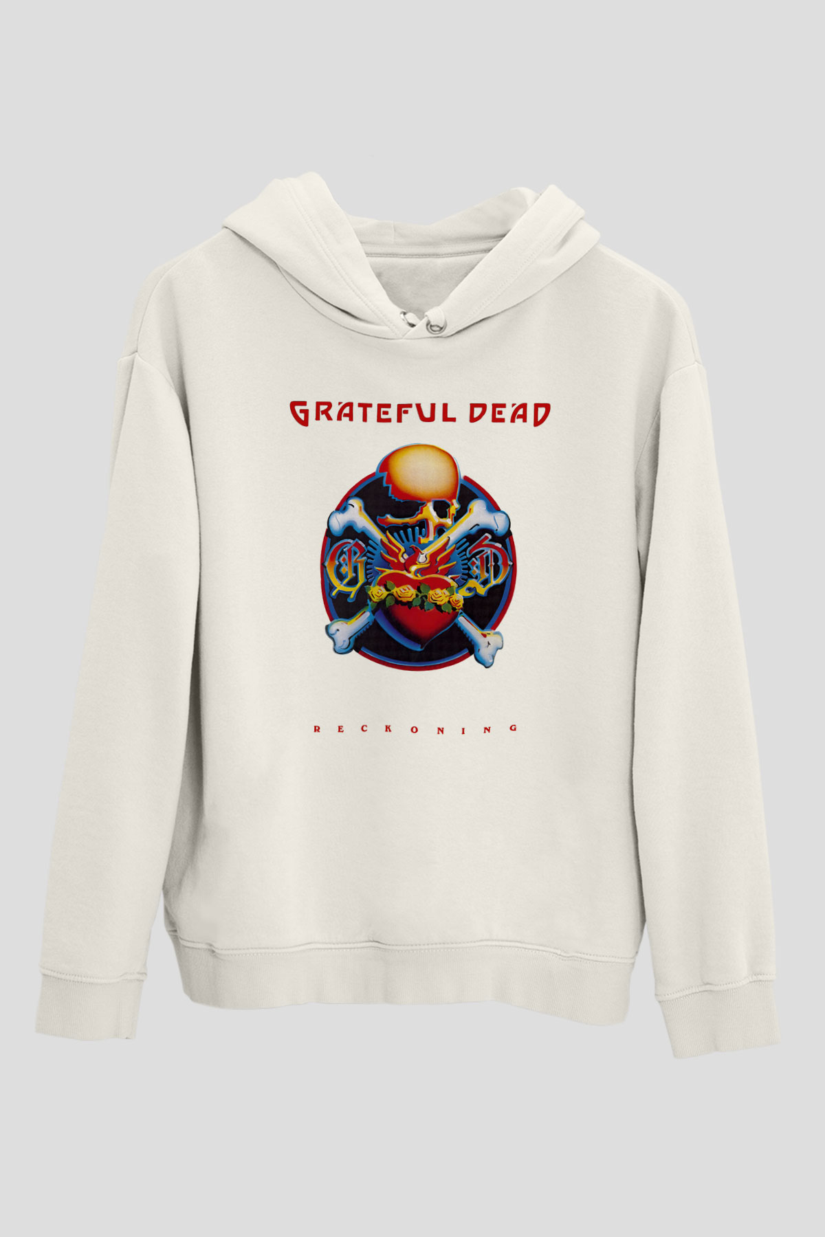 Grateful Dead Beyaz Unisex Kapşonlu Sweatshirt