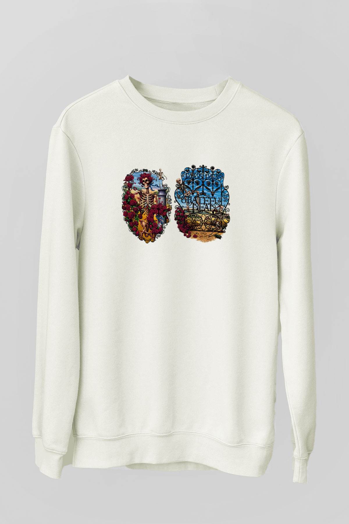 Grateful Dead Beyaz Unisex Sweatshirt