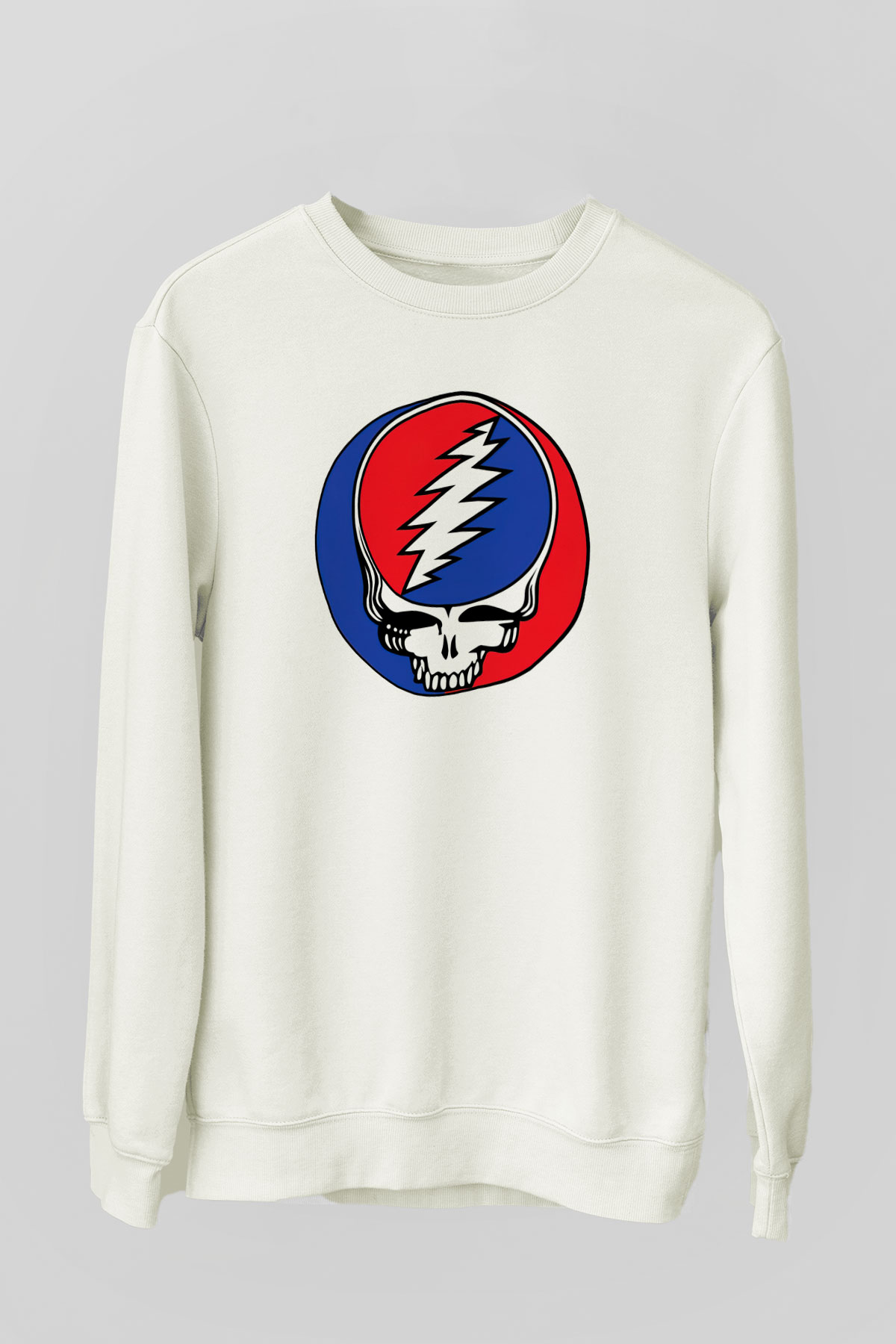 Grateful Dead Beyaz Unisex Sweatshirt