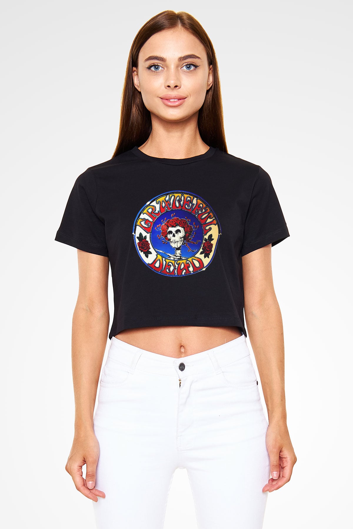 Grateful Dead Siyah Crop Top Tişört