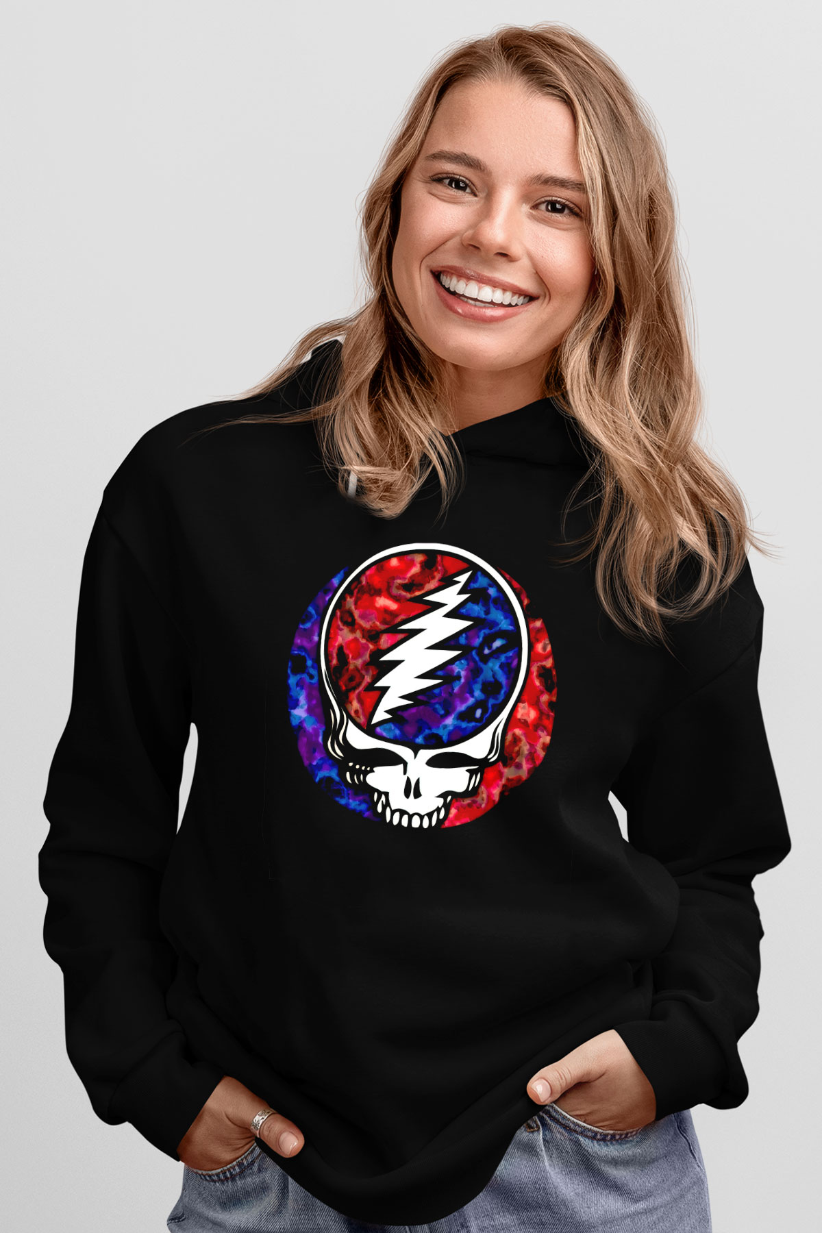Grateful Dead Siyah Unisex Kapüşonlu Sweatshirt