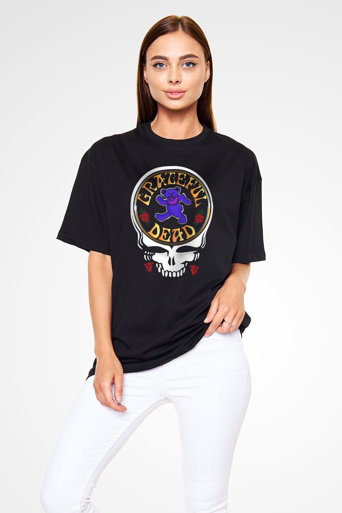 Grateful Dead Siyah Unisex Oversize Tişört T-Shirt