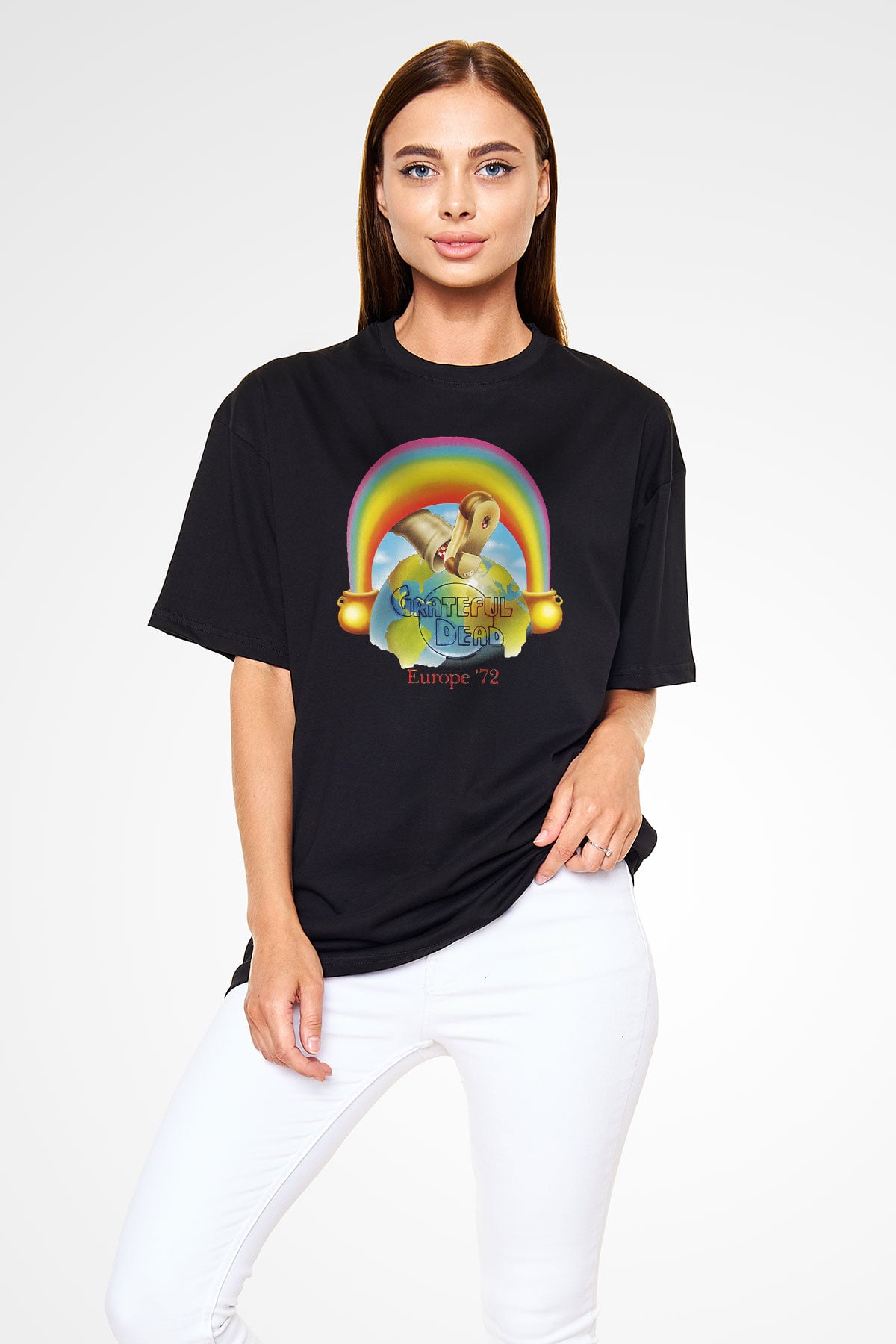 Grateful Dead Siyah Unisex Oversize Tişört T-Shirt