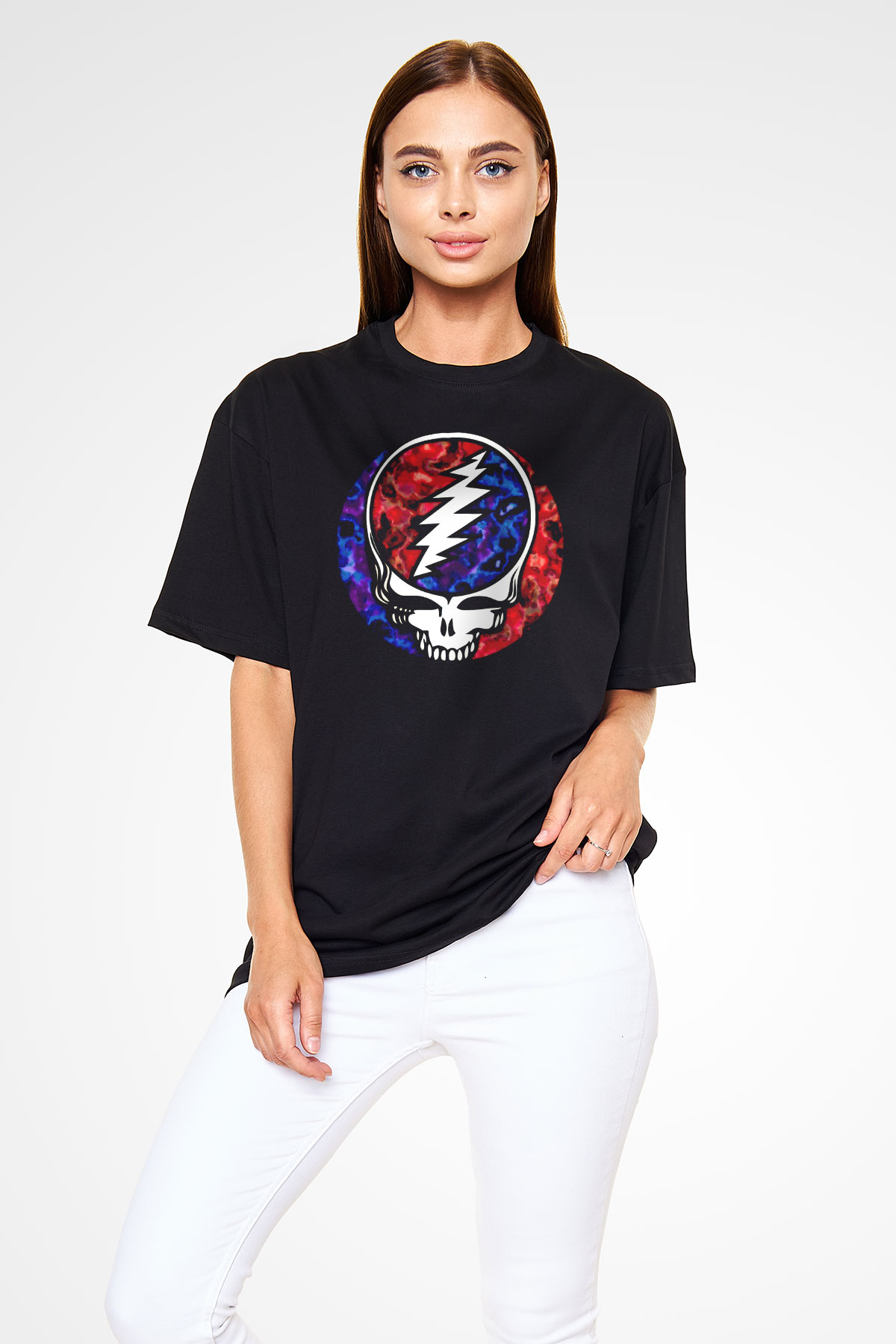 Grateful Dead Siyah Oversize Tişört Oversize T-shirt - TişörtFabrikası