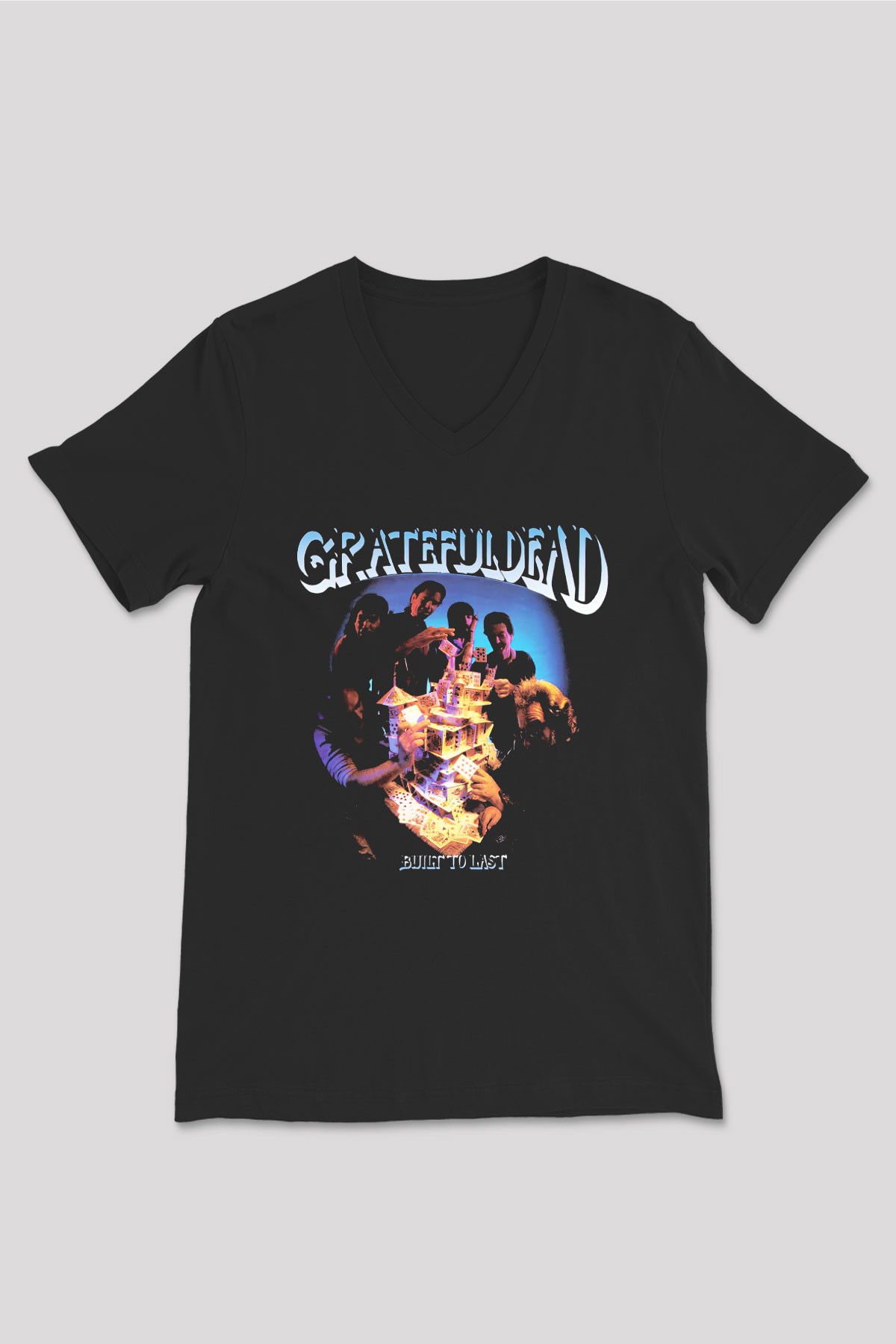 Grateful Dead Siyah Unisex V Yaka Tişört T-Shirt