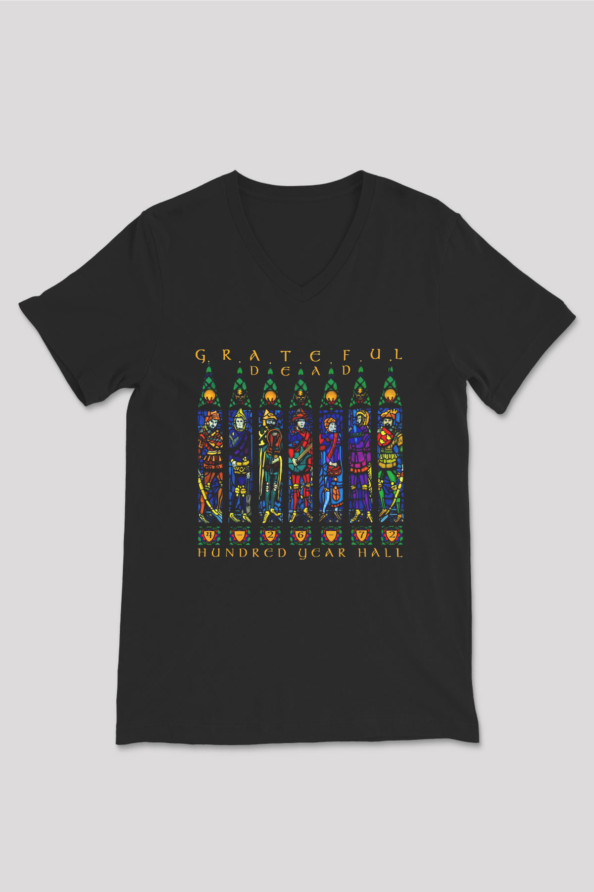 Grateful Dead Siyah Unisex V Yaka Tişört T-Shirt