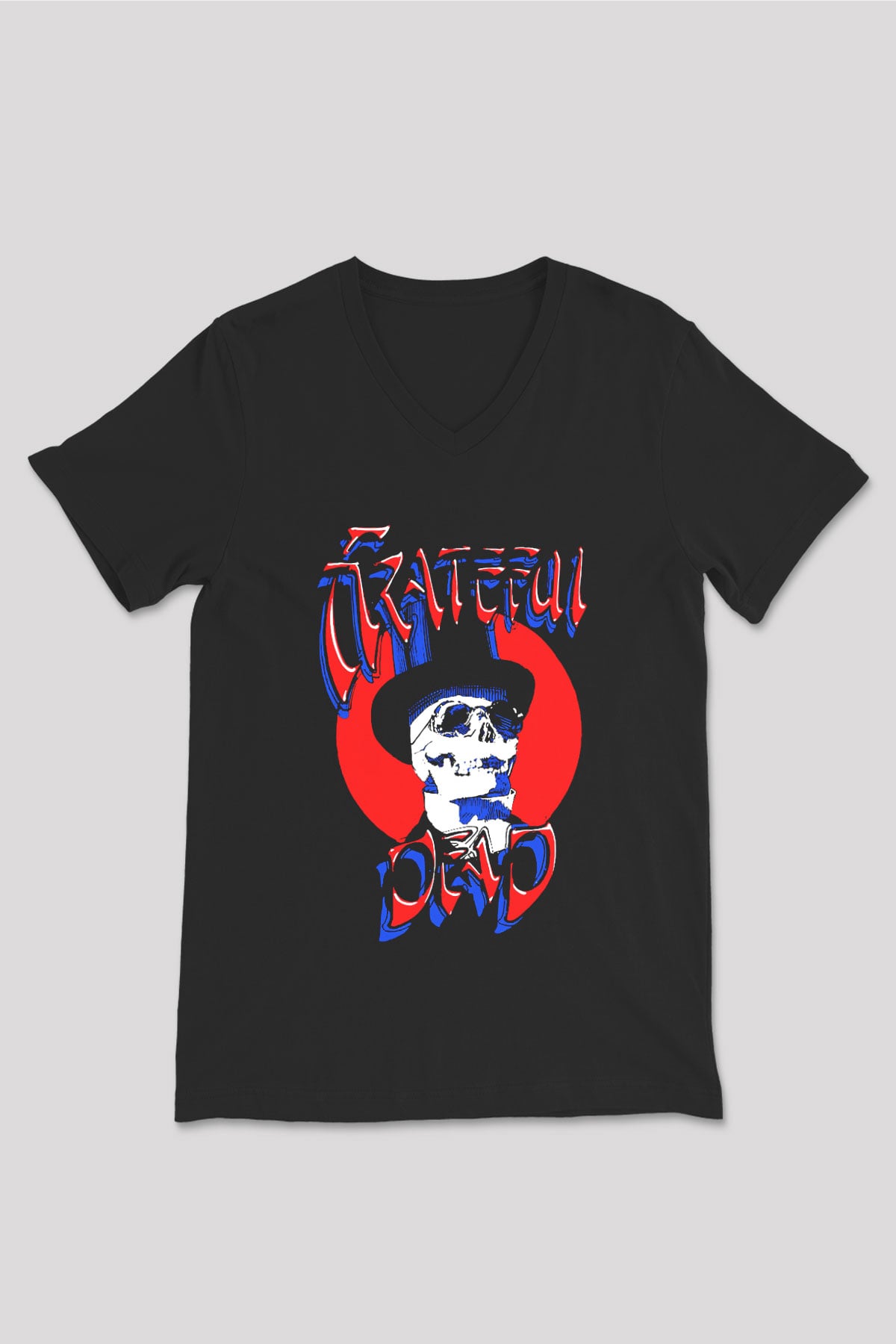 Grateful Dead Siyah Unisex V Yaka Tişört T-Shirt
