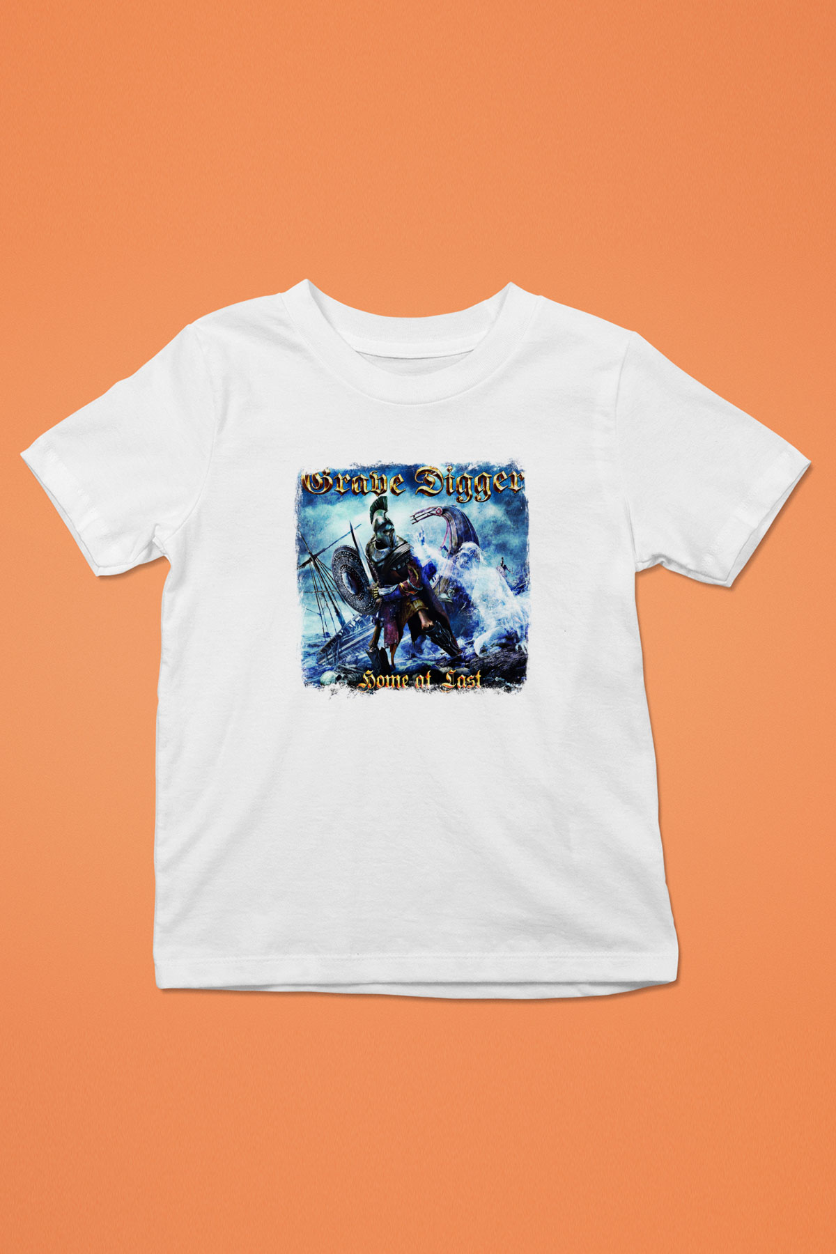 Grave Digger Baskılı Unisex Beyaz Çocuk Tişört