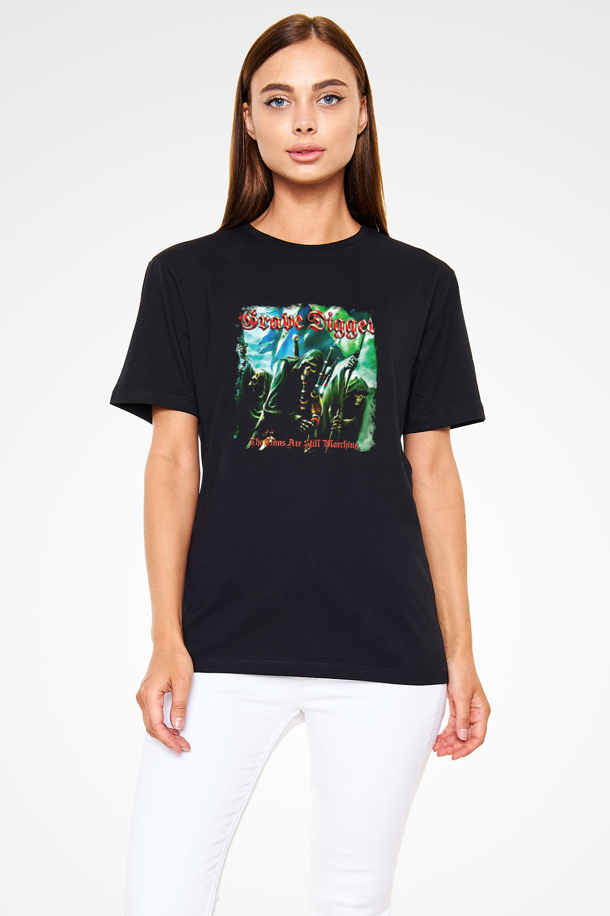 Grave Digger Baskılı Unisex Siyah Tişört