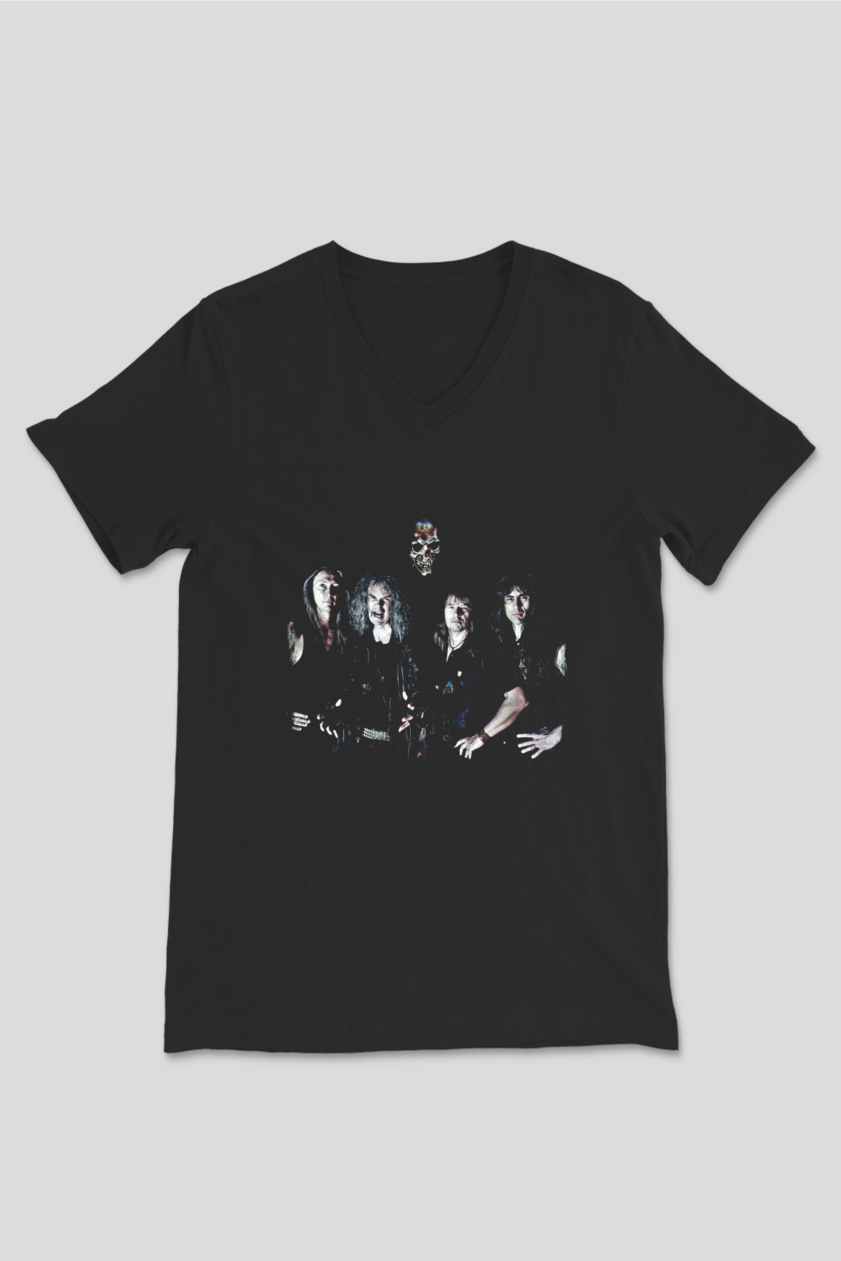 Grave Digger Baskılı Unisex Siyah V Yaka Tişört