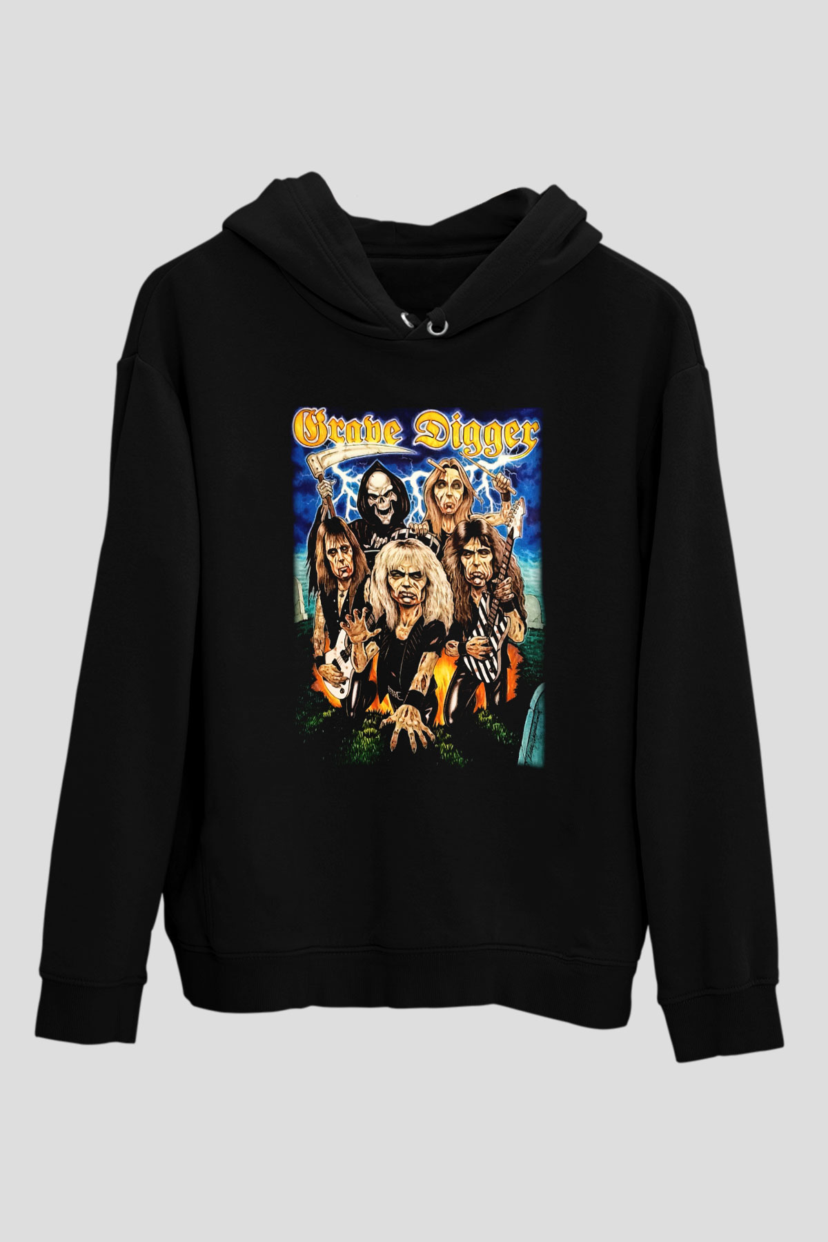 Grave Digger Siyah Unisex Hoodie