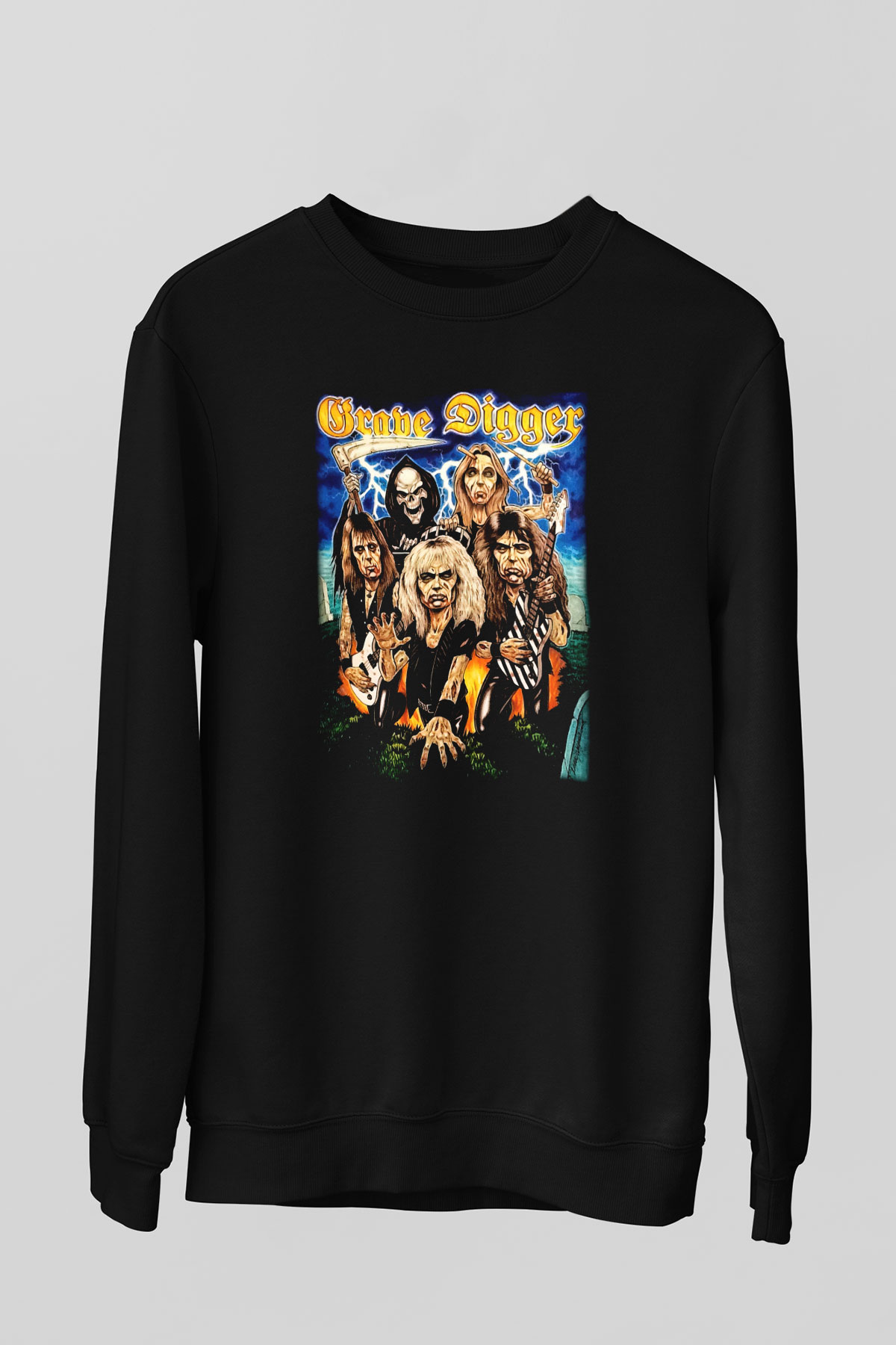 Grave Digger Siyah Unisex Sweatshirt