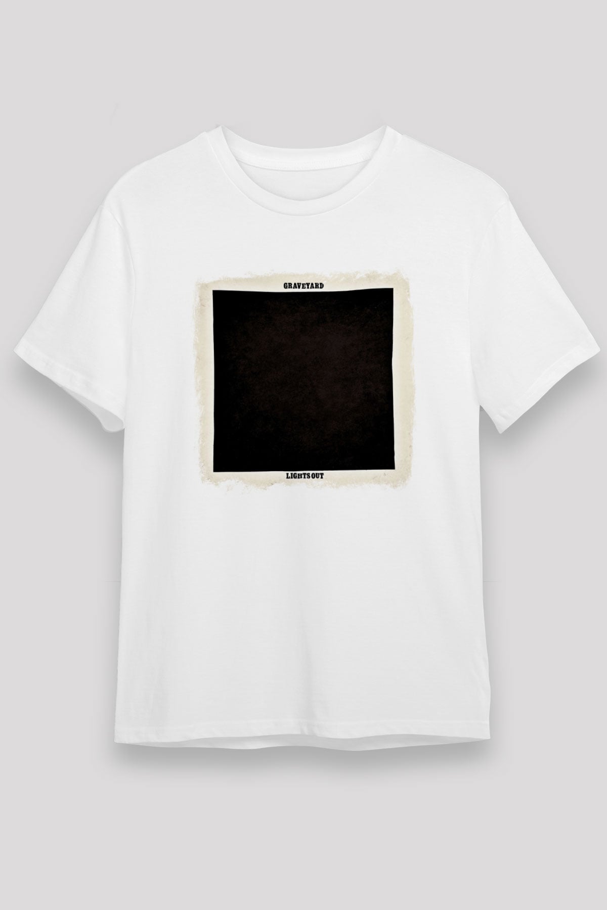 Graveyard Baskılı Unisex Beyaz Tişört