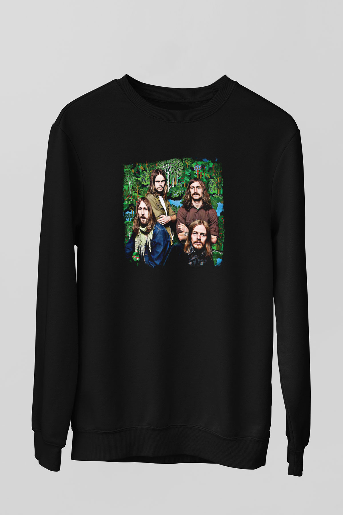 Graveyard Baskılı Unisex Siyah Sweatshirt