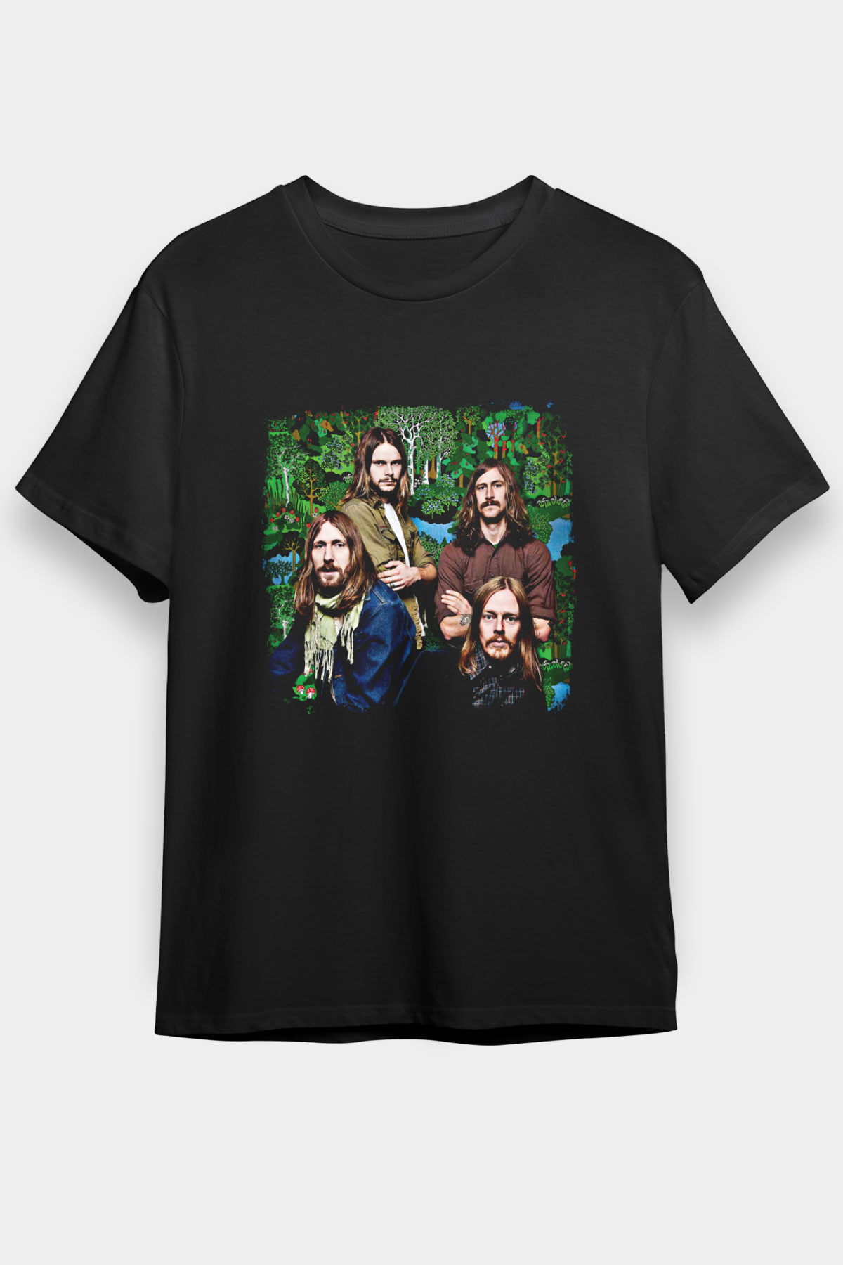 Graveyard Baskılı Unisex Siyah Tişört