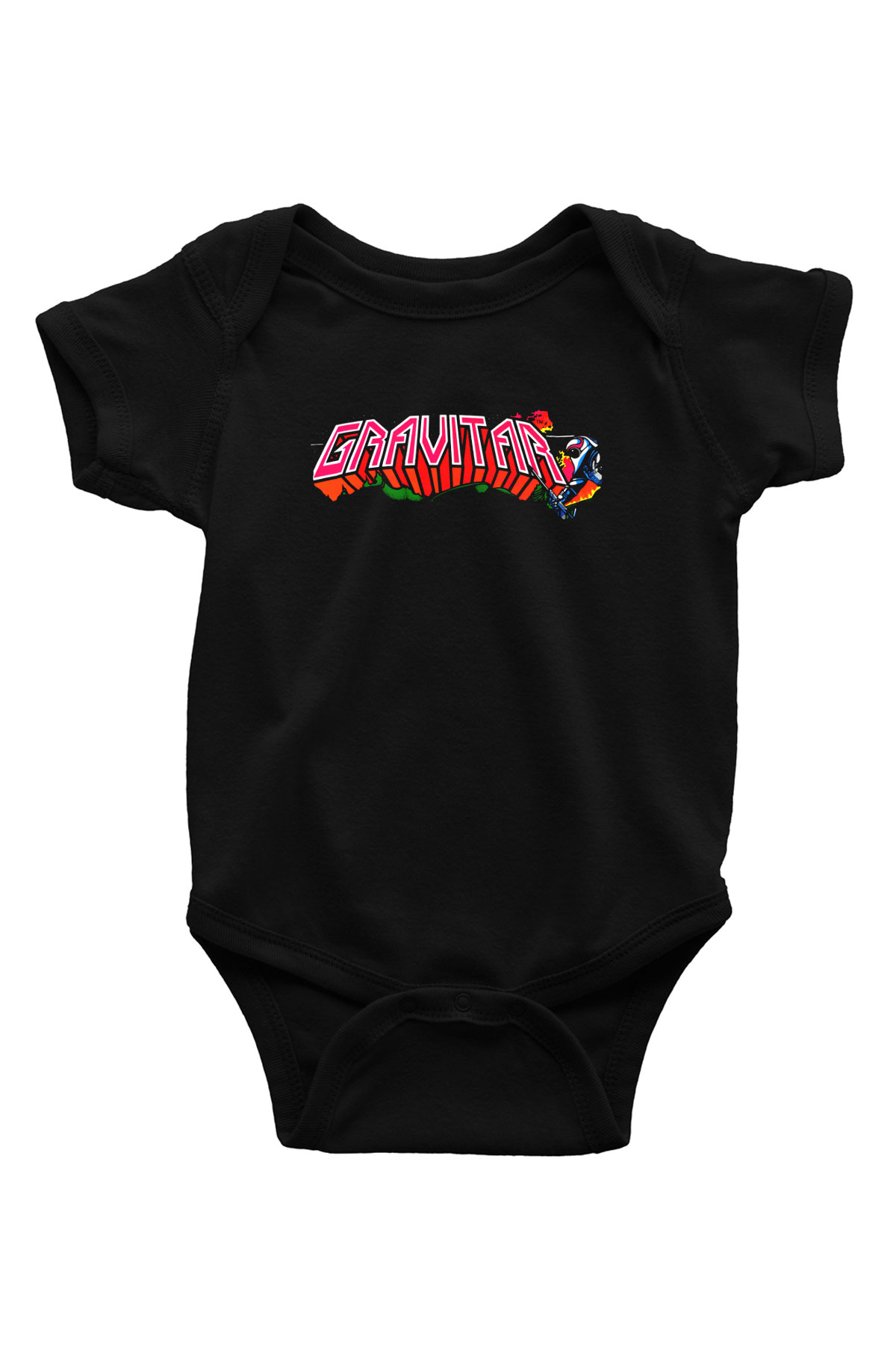 Gravitar Baskılı Siyah Bebek Body - Zıbın