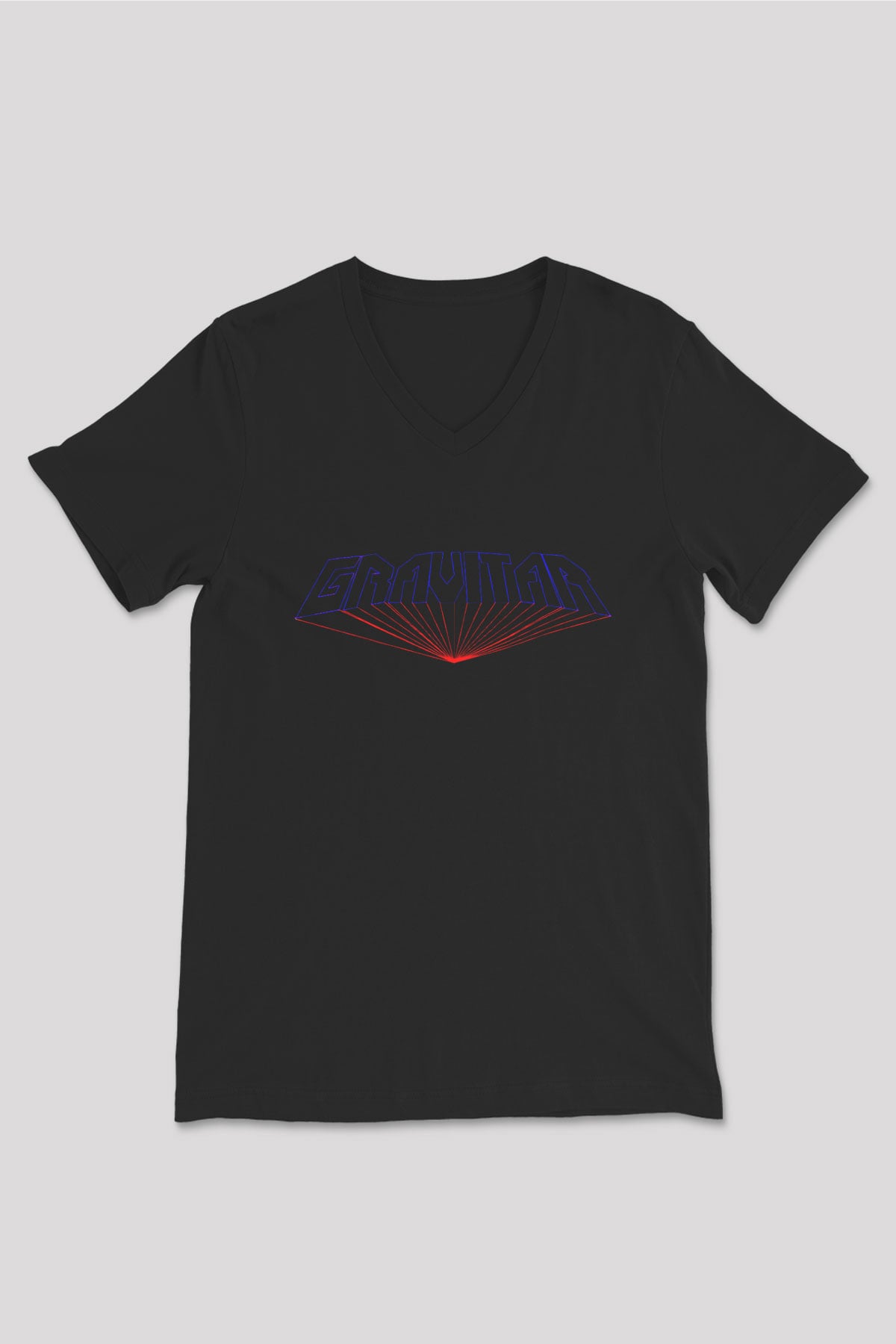 Gravitar Siyah Unisex  V Yaka Tişört