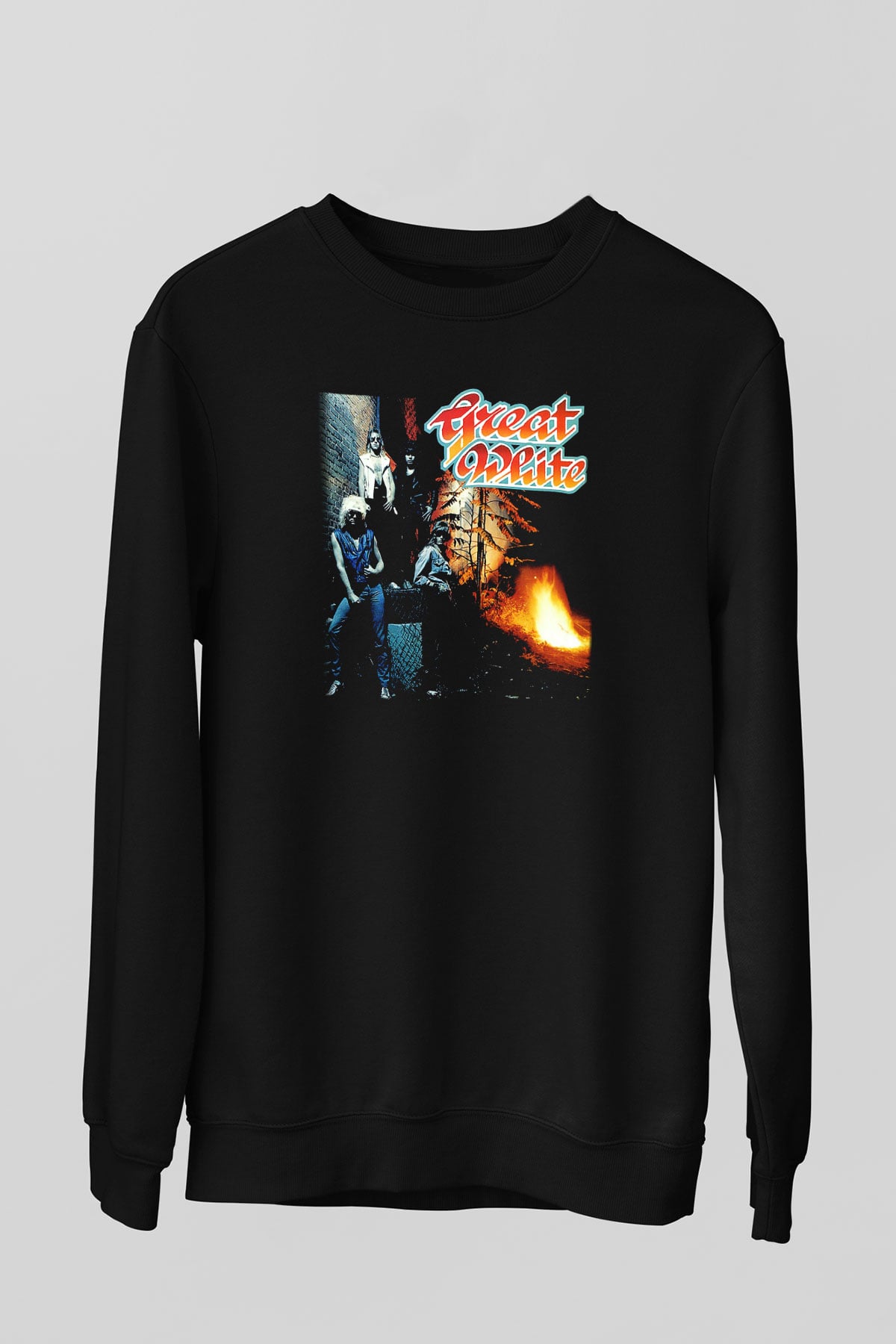 Great White Siyah Unisex Sweatshirt