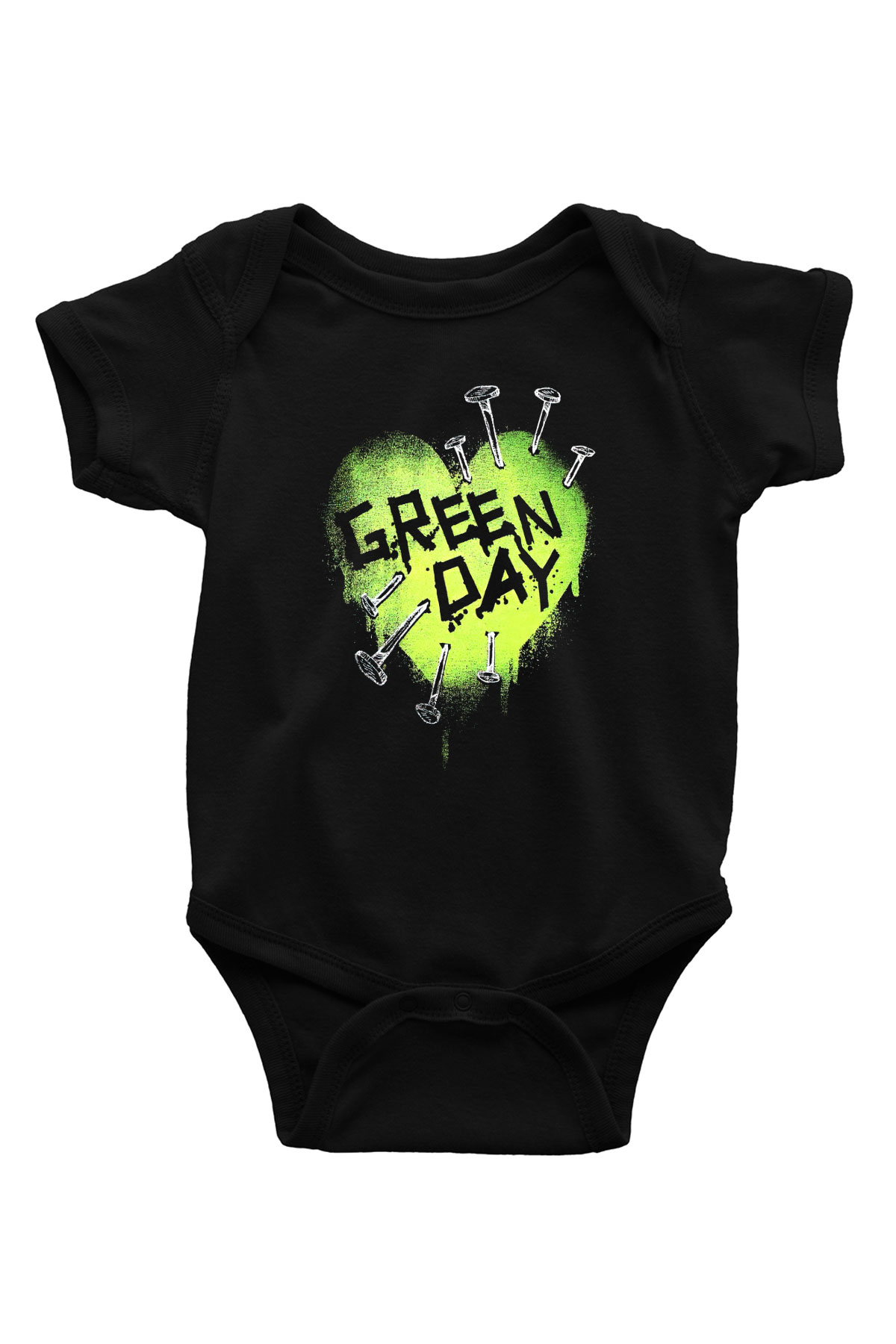 Green Day Baskılı Siyah Bebek Body - Zıbın