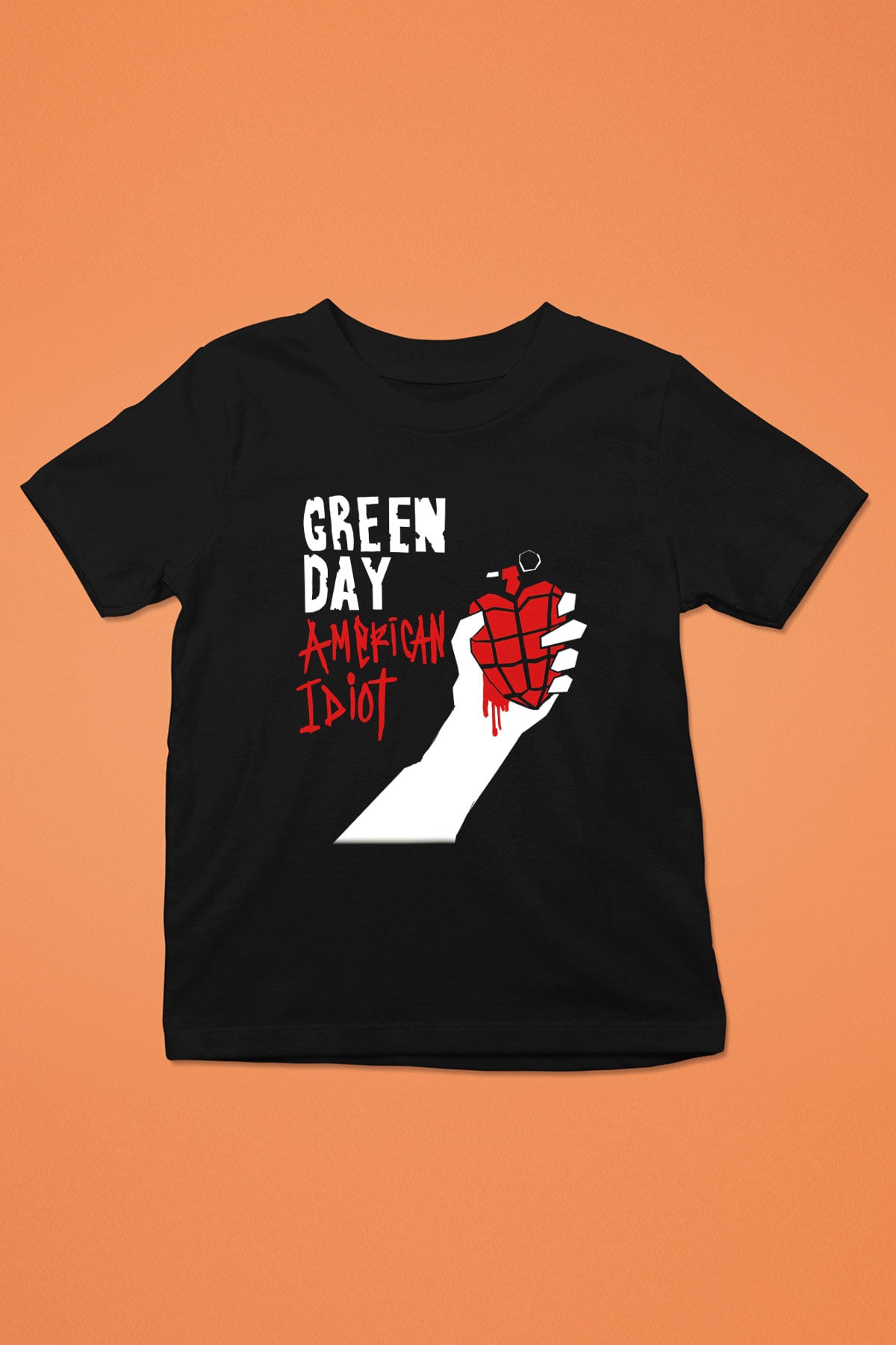Green Day Baskılı Siyah Unisex Çocuk Tişört