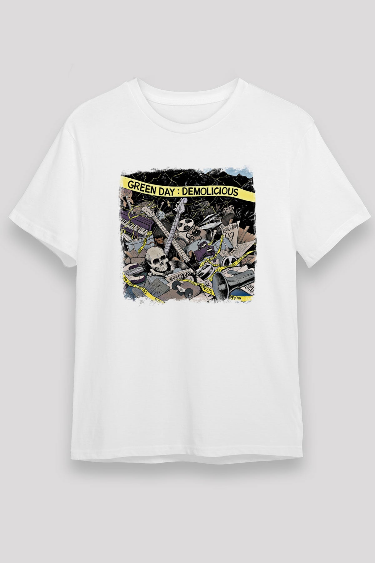 Green Day Baskılı Unisex Beyaz Tişört