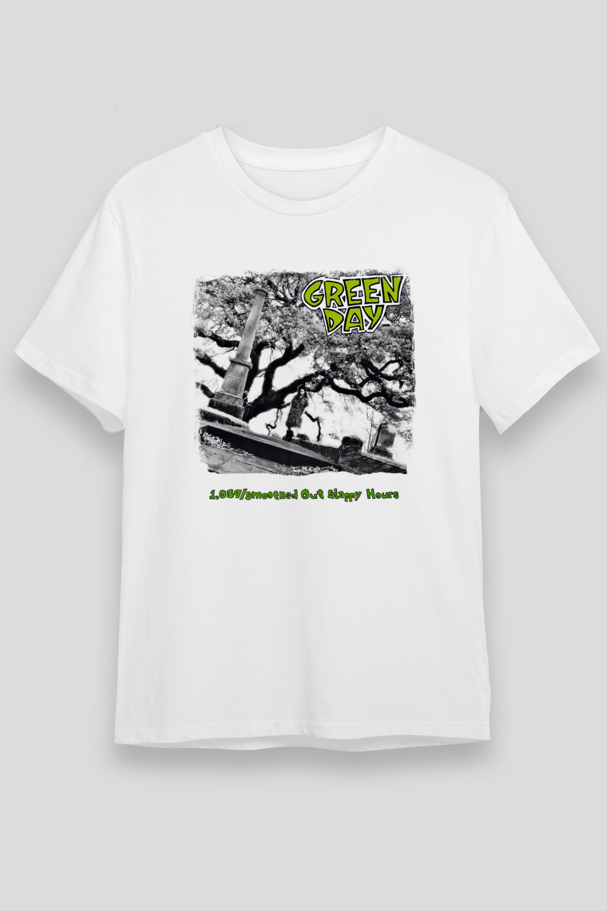 Green Day Baskılı Unisex Beyaz Tişört