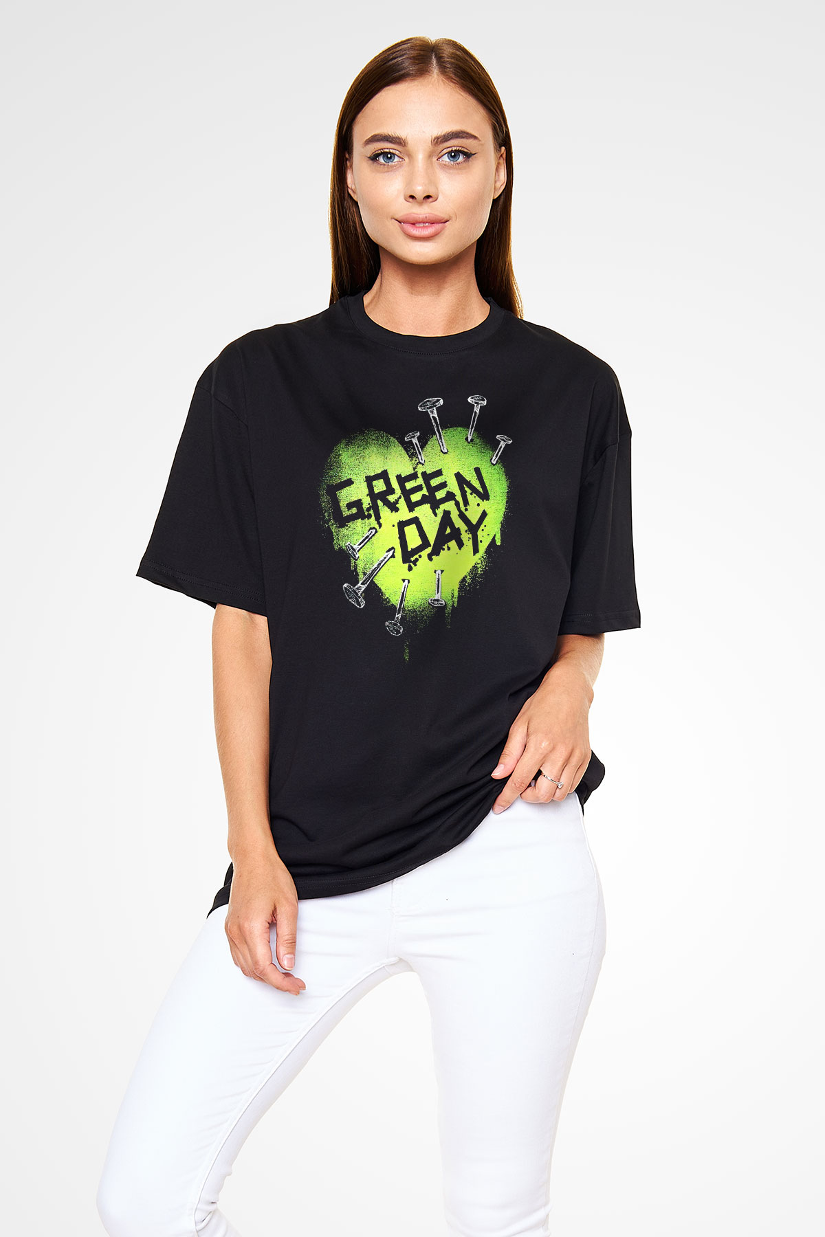 Green Day Siyah Unisex Oversize Tişört T-Shirt