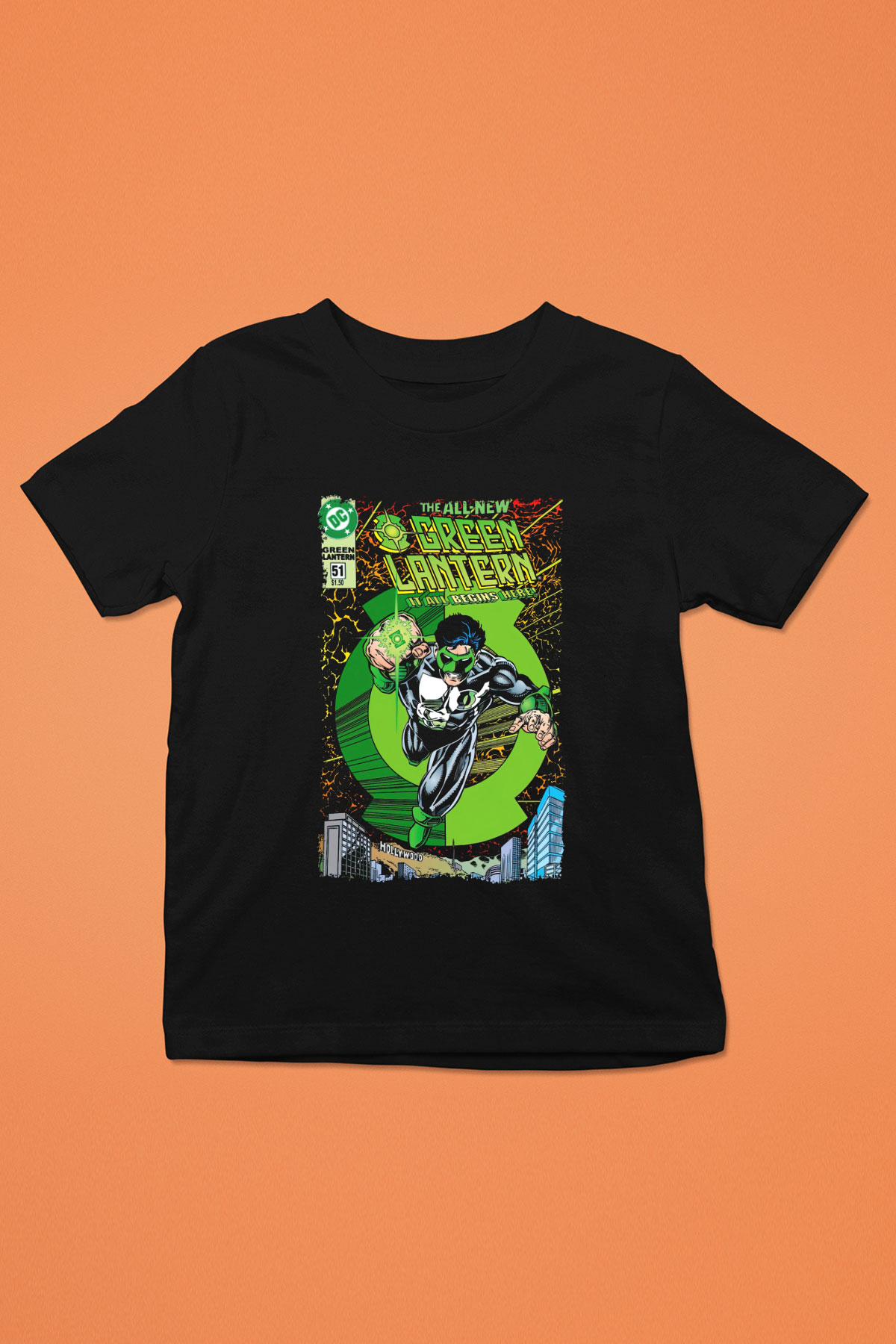 Green Lantern Siyah Unisex  Çocuk Tişört