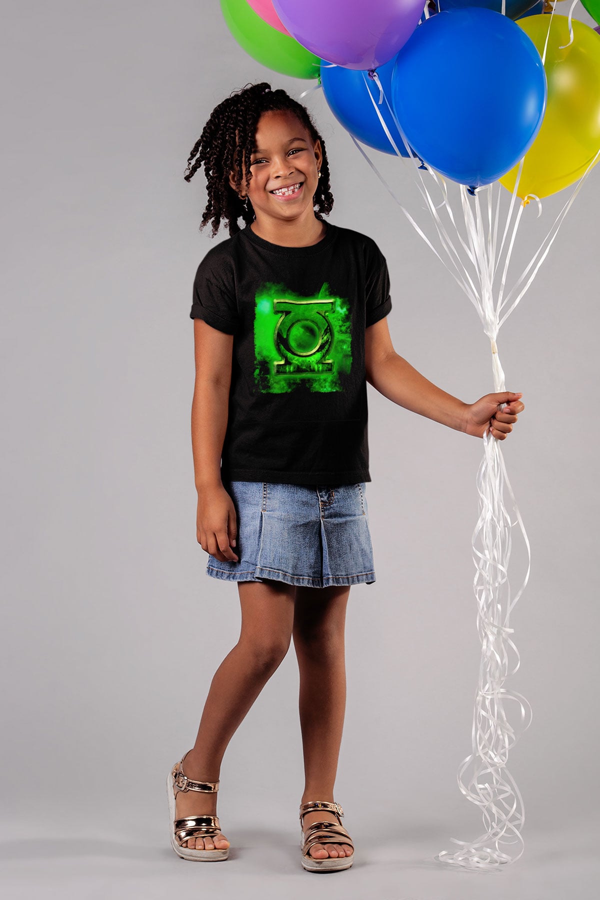 Green Lantern Siyah Unisex  Çocuk Tişört
