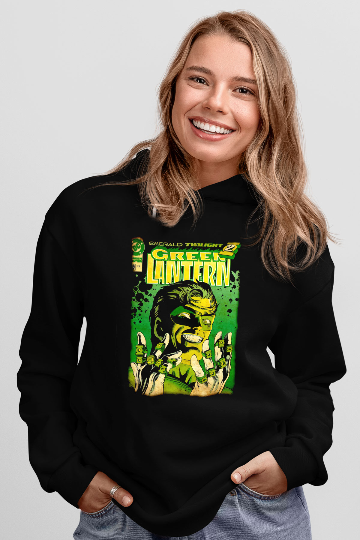 Green Lantern Siyah Unisex Hoodie