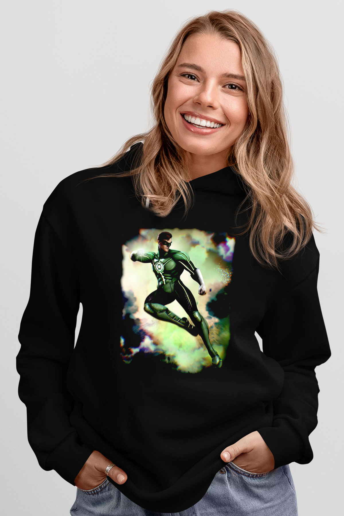 Green Lantern Siyah Unisex Hoodie