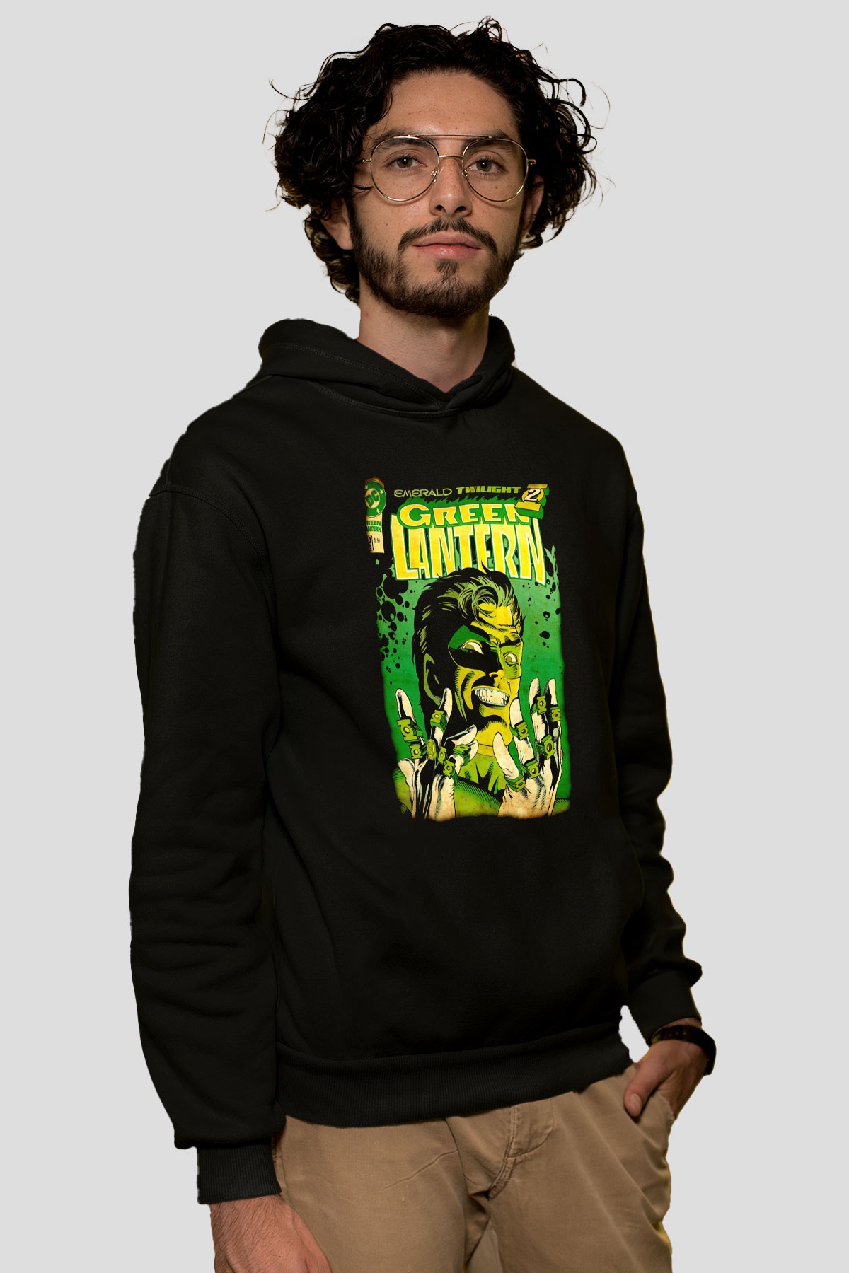 Green Lantern Siyah Unisex Hoodie