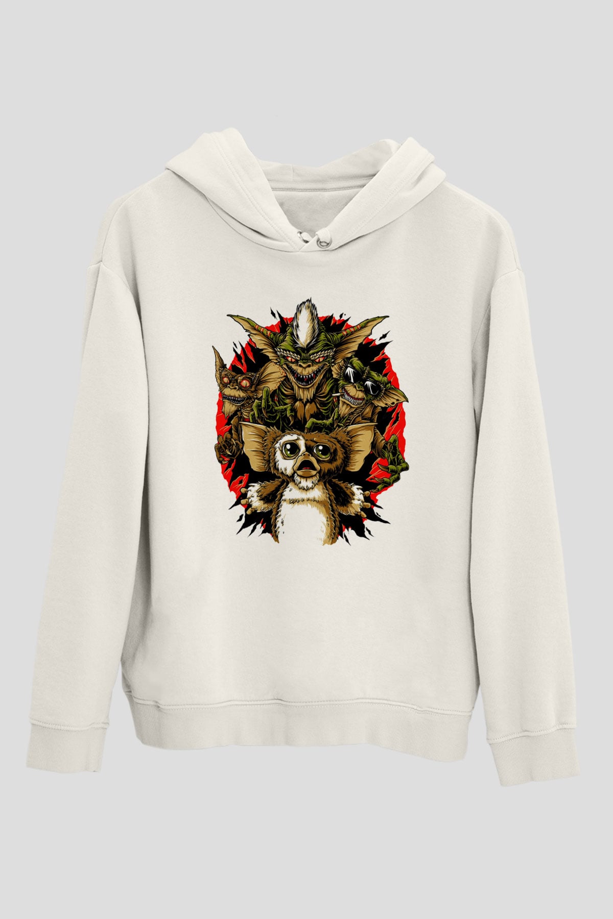 Gremlins Beyaz Unisex Hoodie