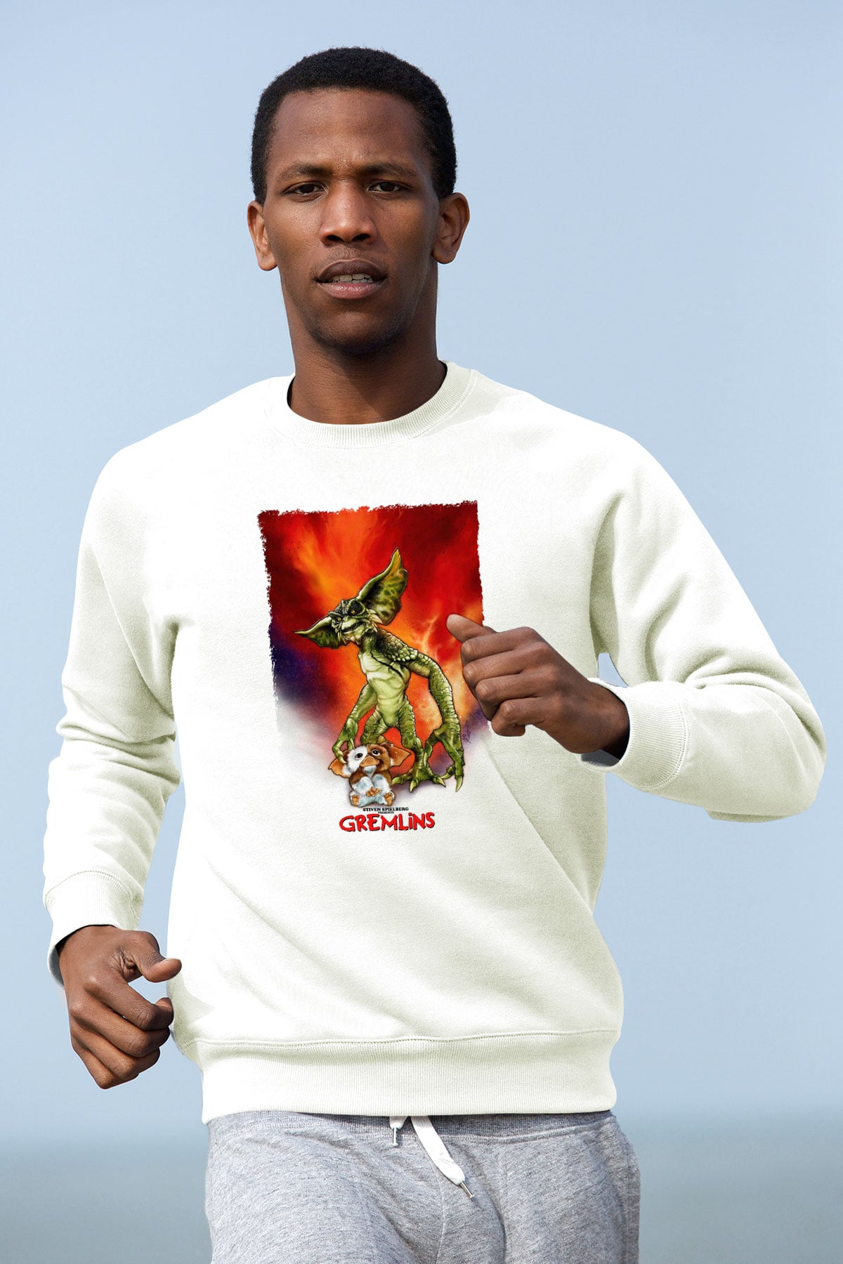 Gremlins Beyaz Unisex Sweatshirt