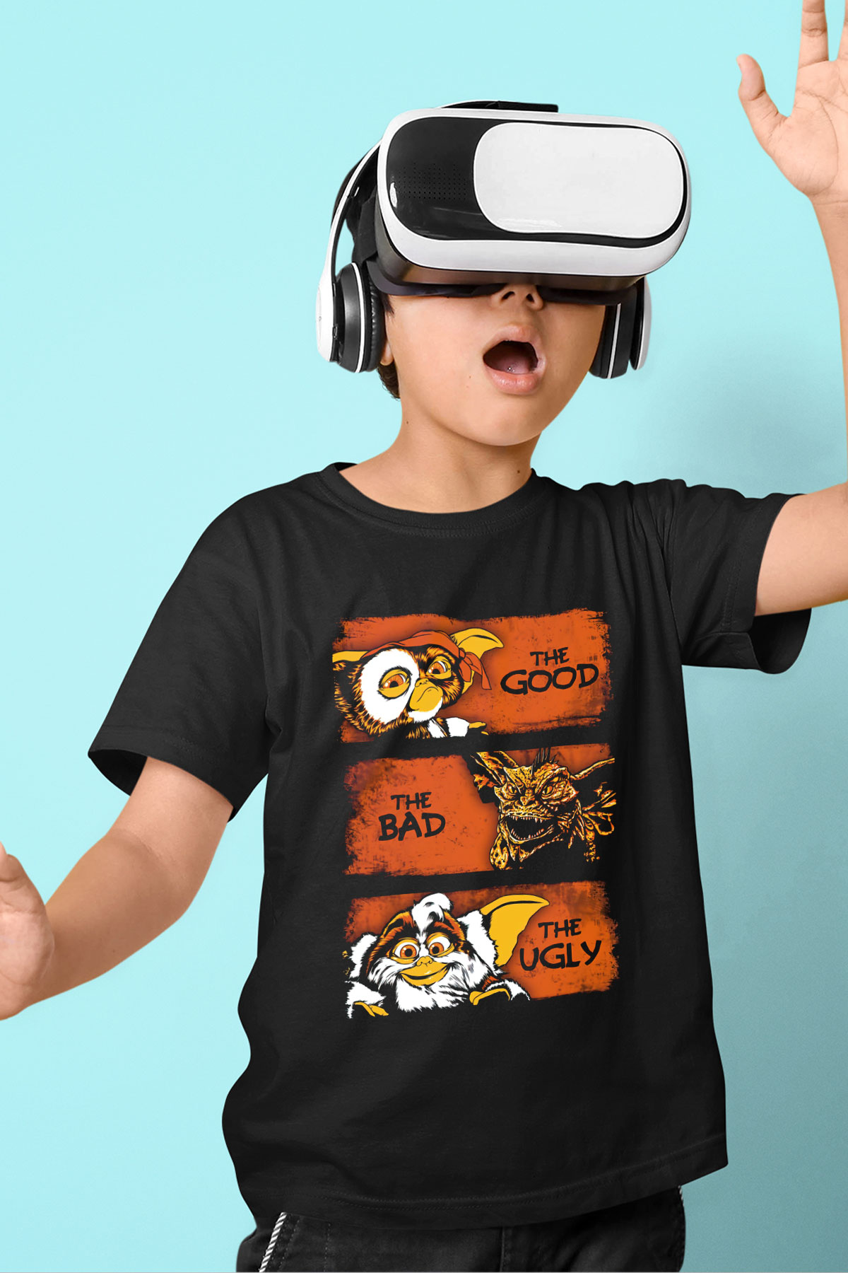 Gremlins Gremlinler Baskılı Siyah Unisex Çocuk Tişört