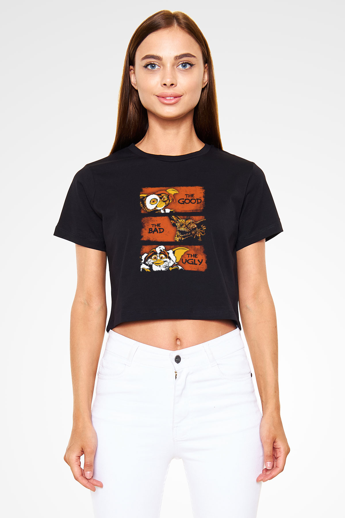 Gremlins Gremlinler Siyah Crop Top Tişört