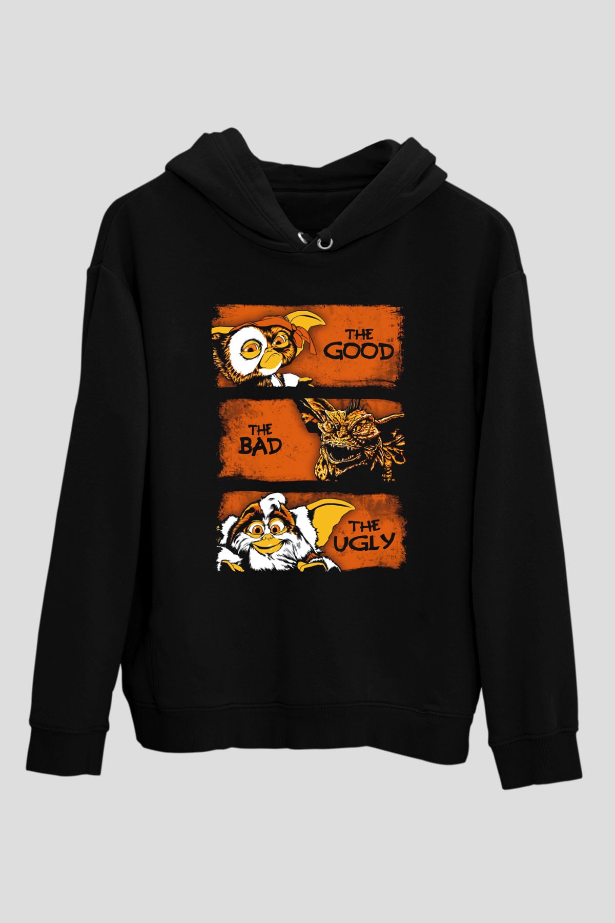 Gremlins Gremlinler Siyah Unisex Kapüşonlu Sweatshirt