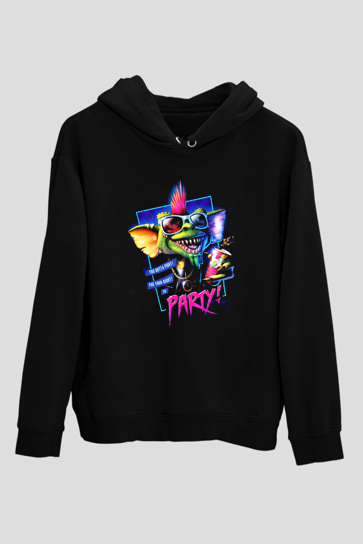 Gremlins Gremlinler Siyah Unisex Kapüşonlu Sweatshirt