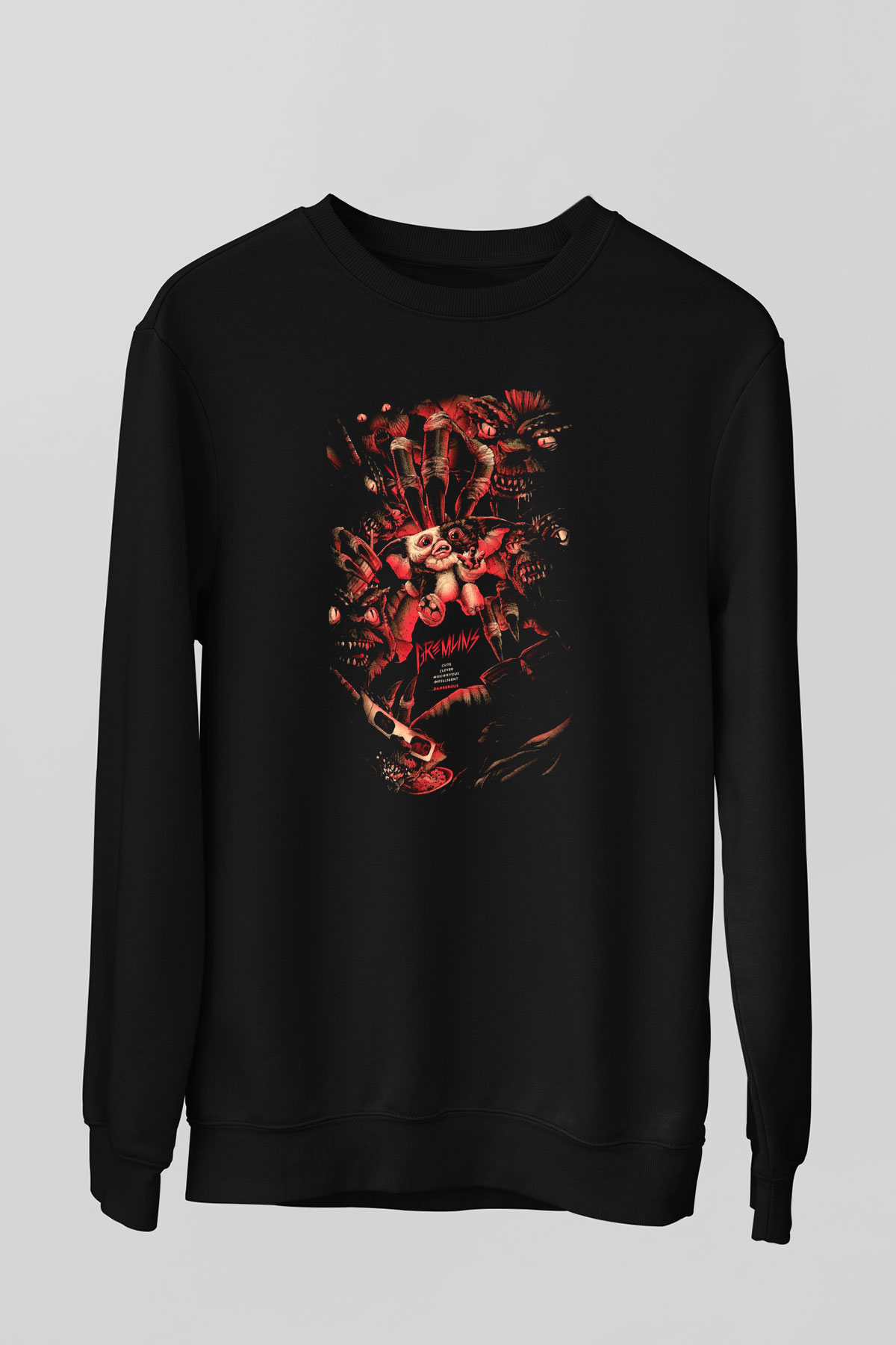 Gremlins Gremlinler Siyah Unisex Sweatshirt