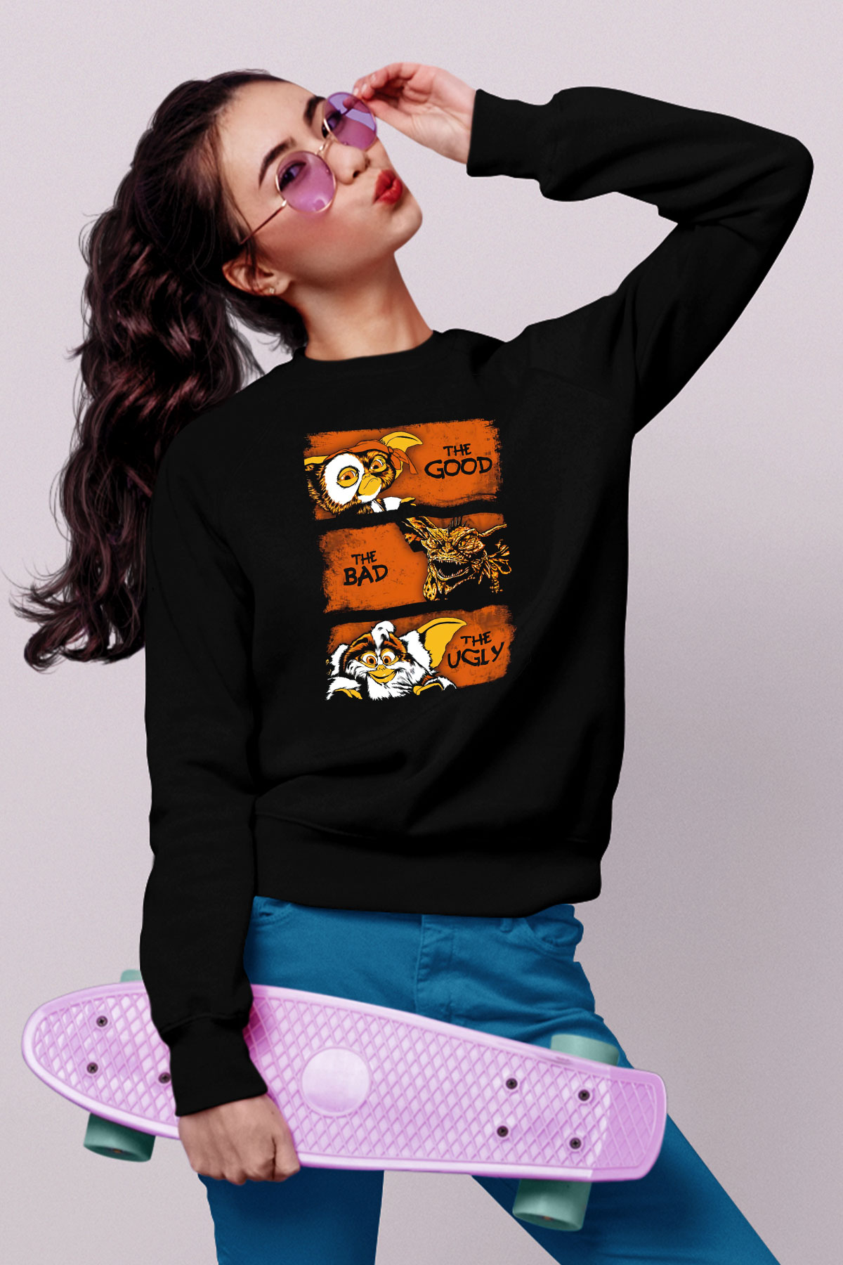 Gremlins Gremlinler Siyah Unisex Sweatshirt