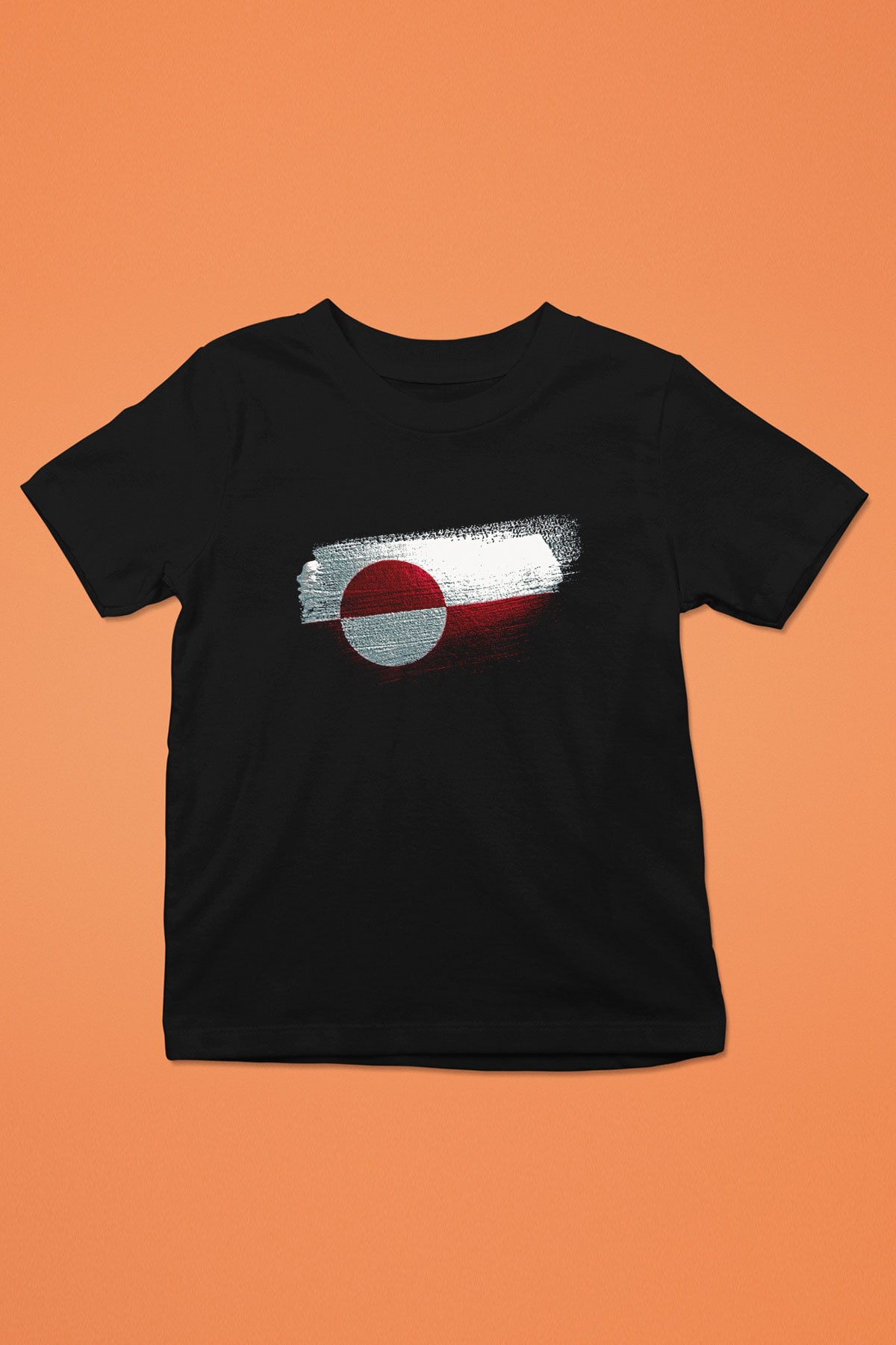 Grönland - Greenland Bayrağı Baskılı Unisex Siyah Çocuk Tişörtü