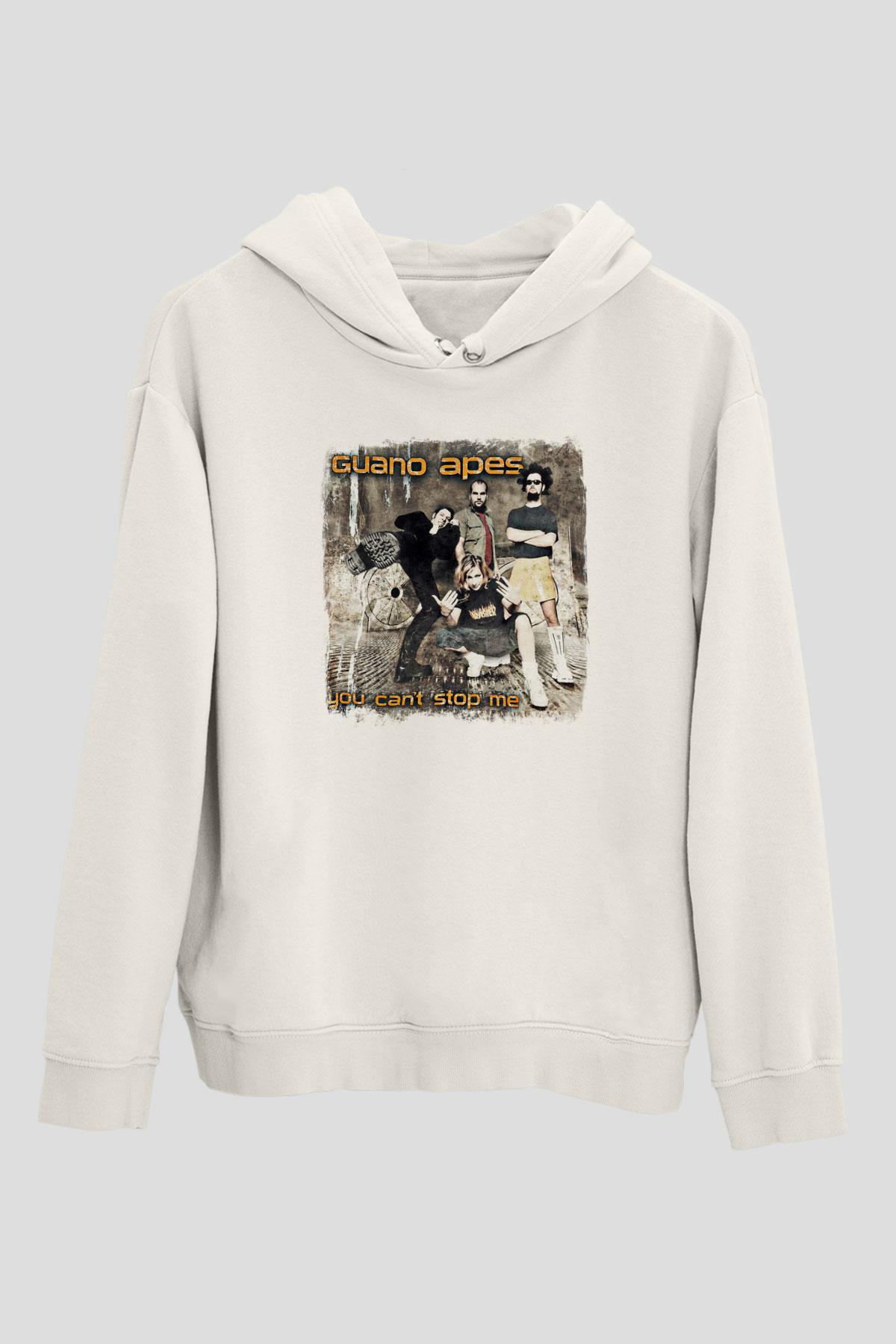 Guano Apes Baskılı Unisex Beyaz Hoodie