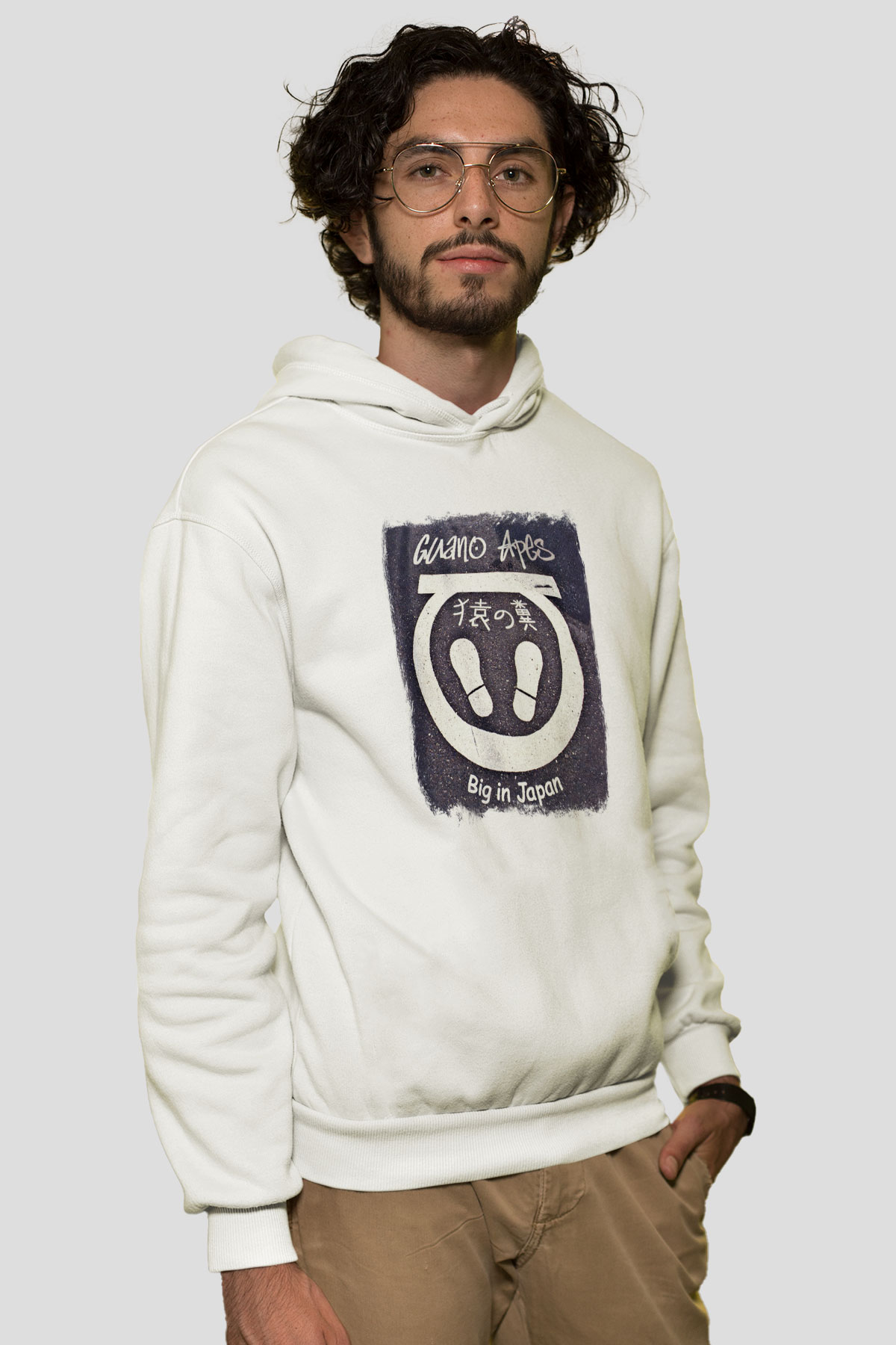 Guano Apes Baskılı Unisex Beyaz Hoodie
