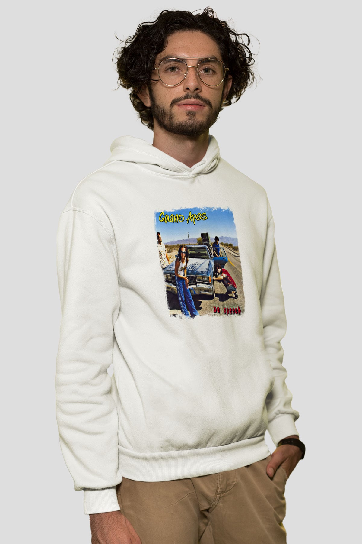 Guano Apes Baskılı Unisex Beyaz Hoodie