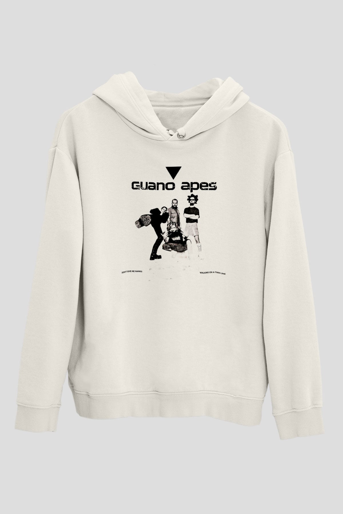 Guano Apes Baskılı Unisex Beyaz Hoodie
