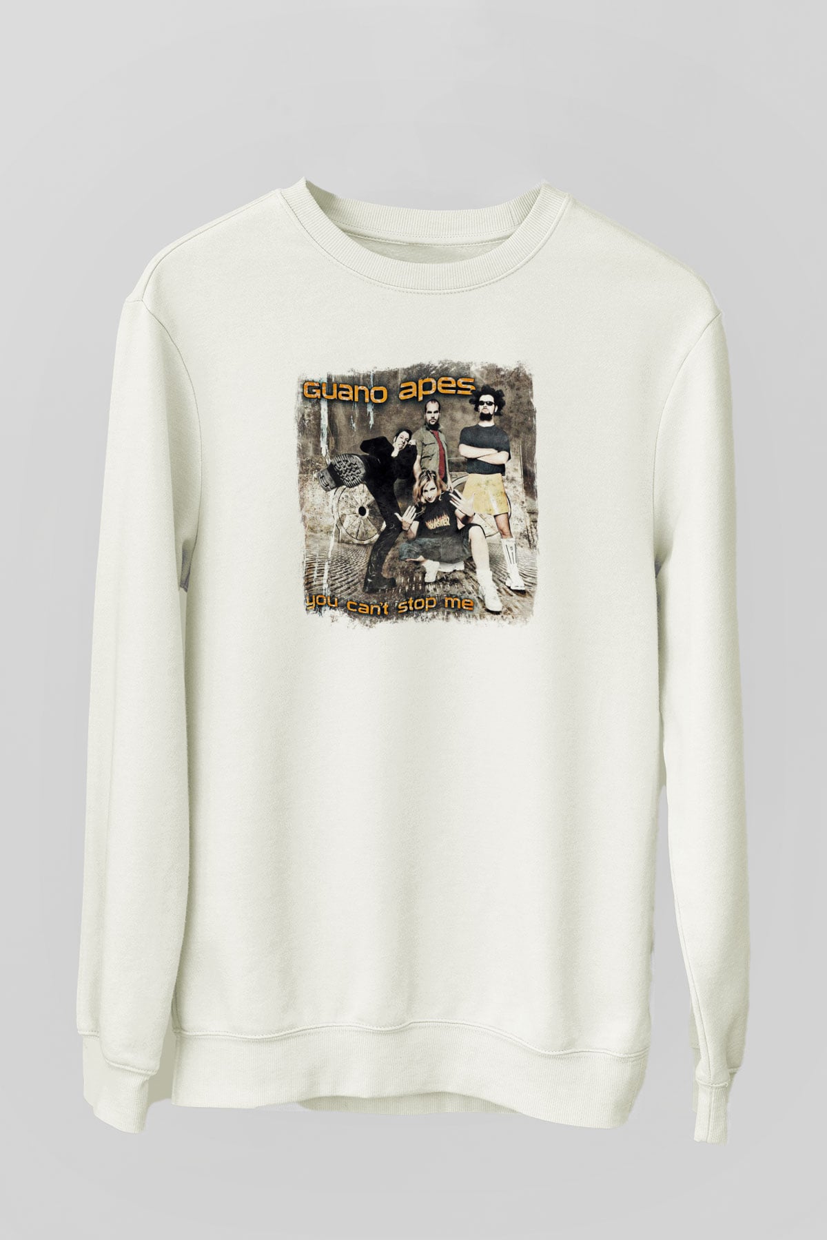 Guano Apes Baskılı Unisex Beyaz Sweatshirt