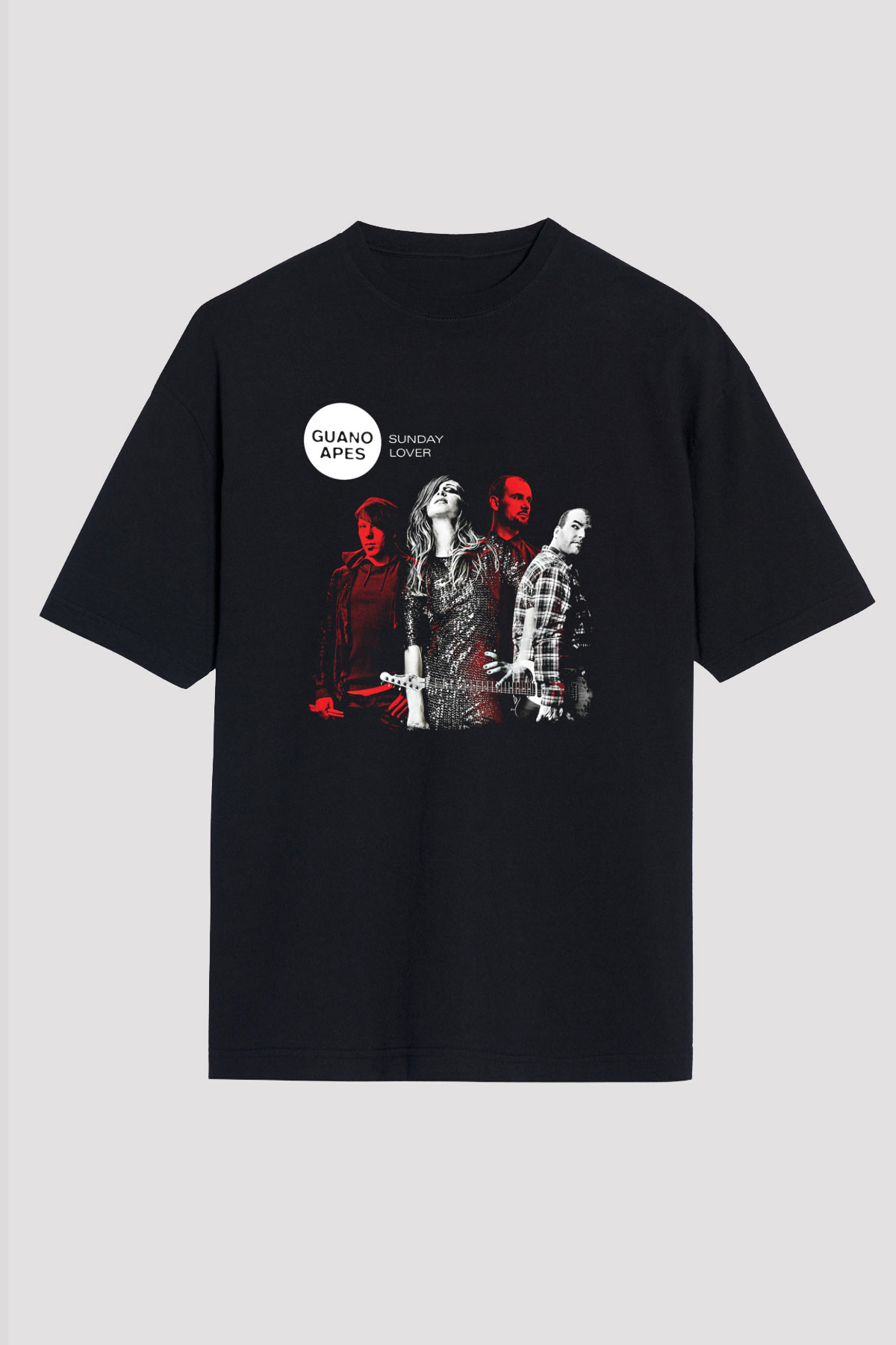 Guano Apes Baskılı Unisex Siyah Oversize Tişört
