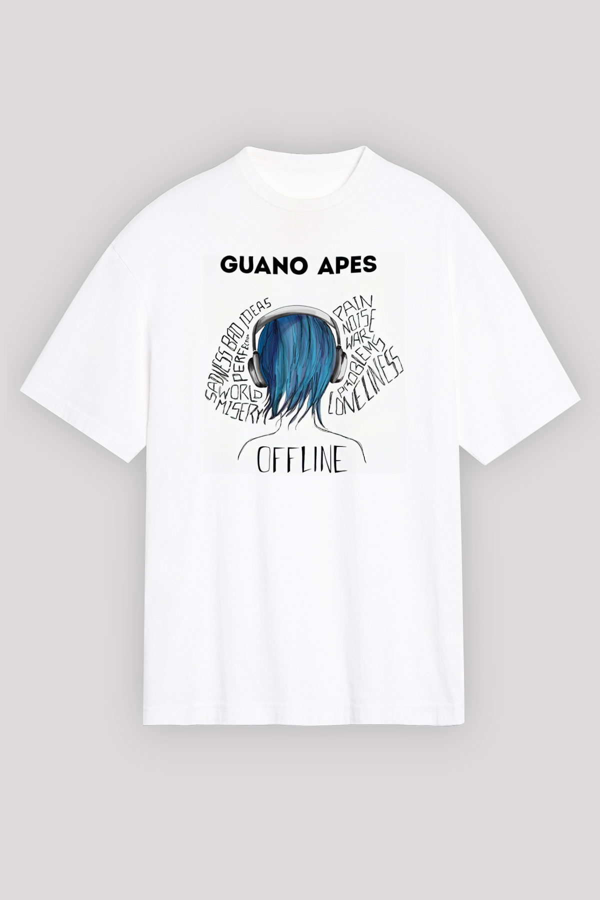 Guano Apes Beyaz Oversize Tişört Oversize T-shirt - TişörtFabrikası